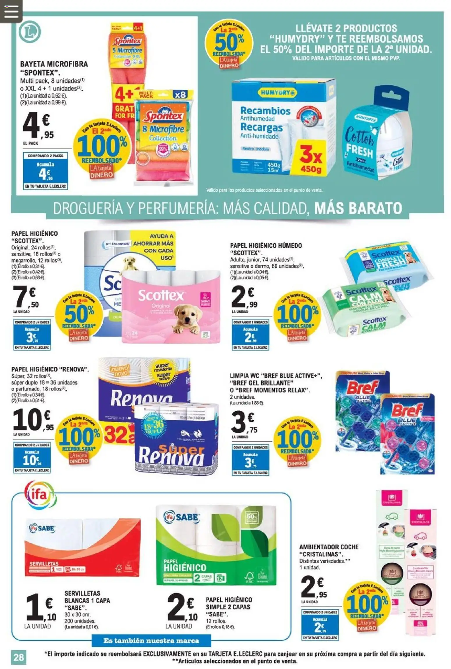 E.Leclerc folleto │ válido desde el 08.04.2026 | Página: 28 | Productos: Papel higienico, Té