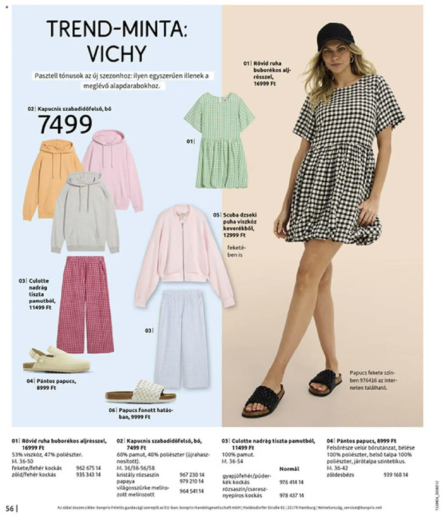 Bonprix akciós ujság - amely érvényes a következő dátumtól: 30.03.2026 | Oldal: 58 | Termékek: Papucs, Ruha, Nadrág