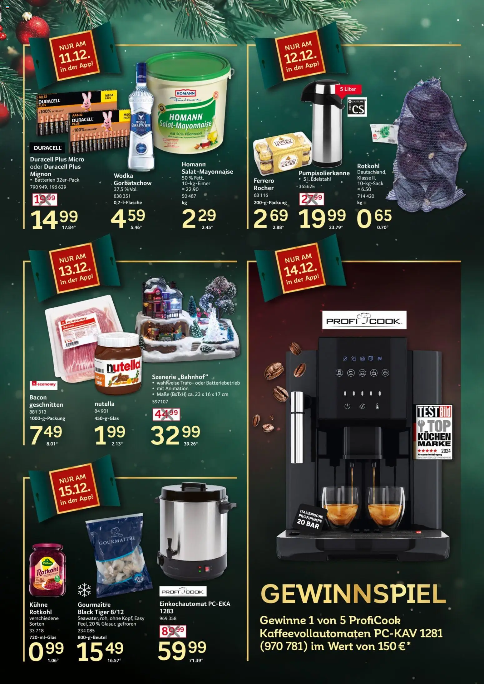 Selgros Appventskalender – gültig ab 11.12.2025 | Seite: 2 | Produkte: Batterien, Rotkohl, Kuchen, Wodka