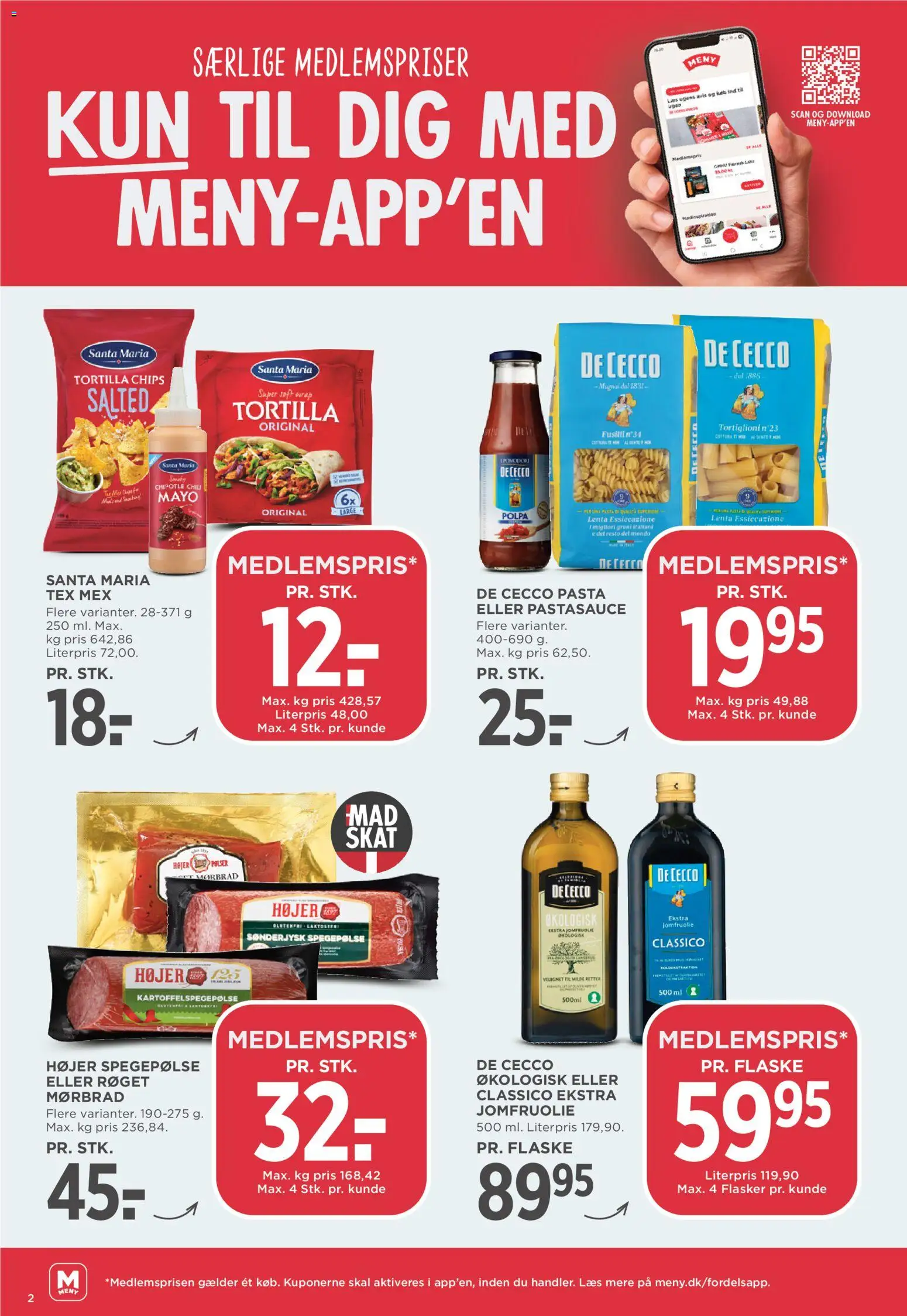 Meny tilbudsavis – gyldig fra 09.01.2026 | Side: 3 | Produkter: Pølser, Pasta, Chips, Spegepølse