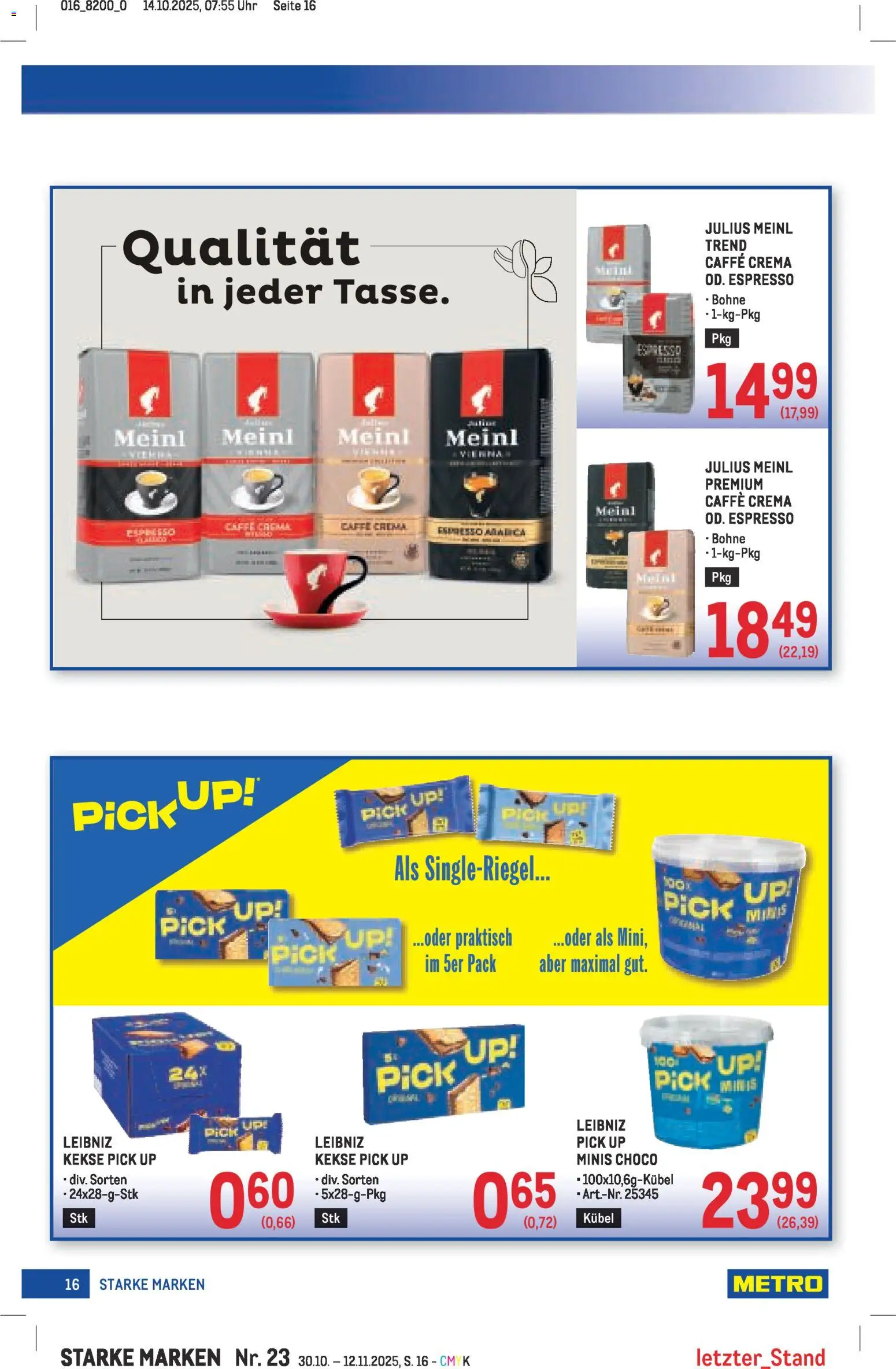 Metro Starke Marken gültig ab 30.10.2025 | Seite: 16 | Produkte: Kekse, Uhr