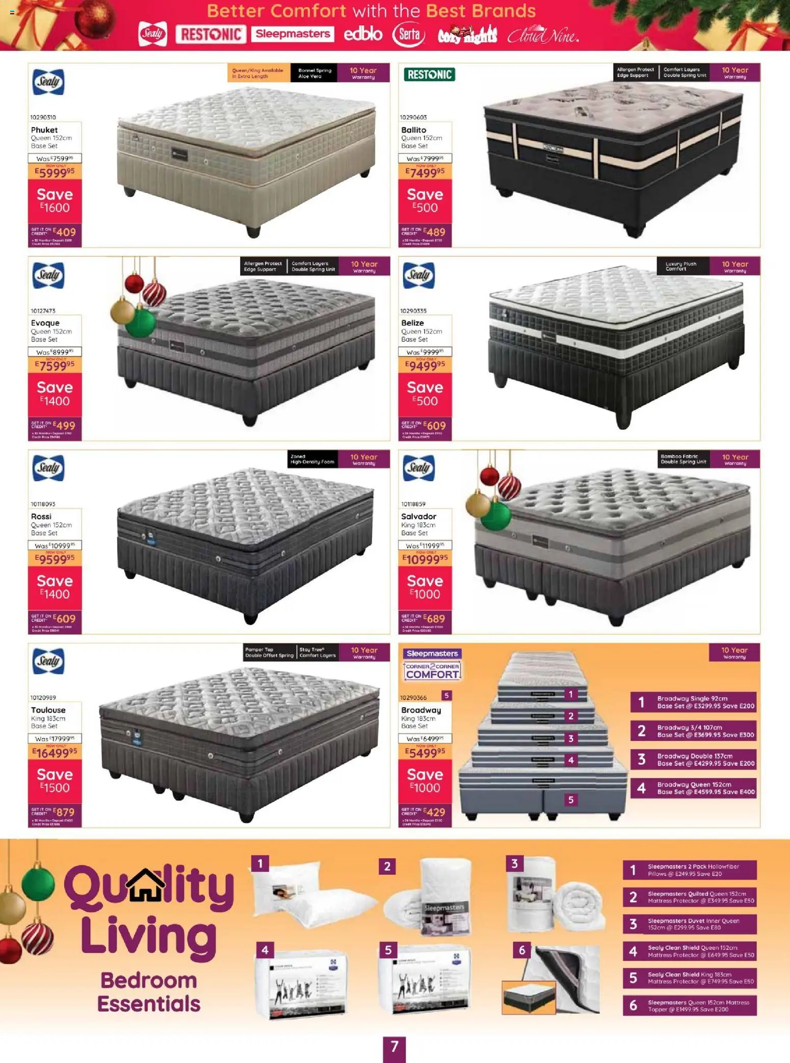 New Bradlows catalogue – valid from 02.12.2025 | Page: 7 | Products: Duvet, Mattress, Foam
