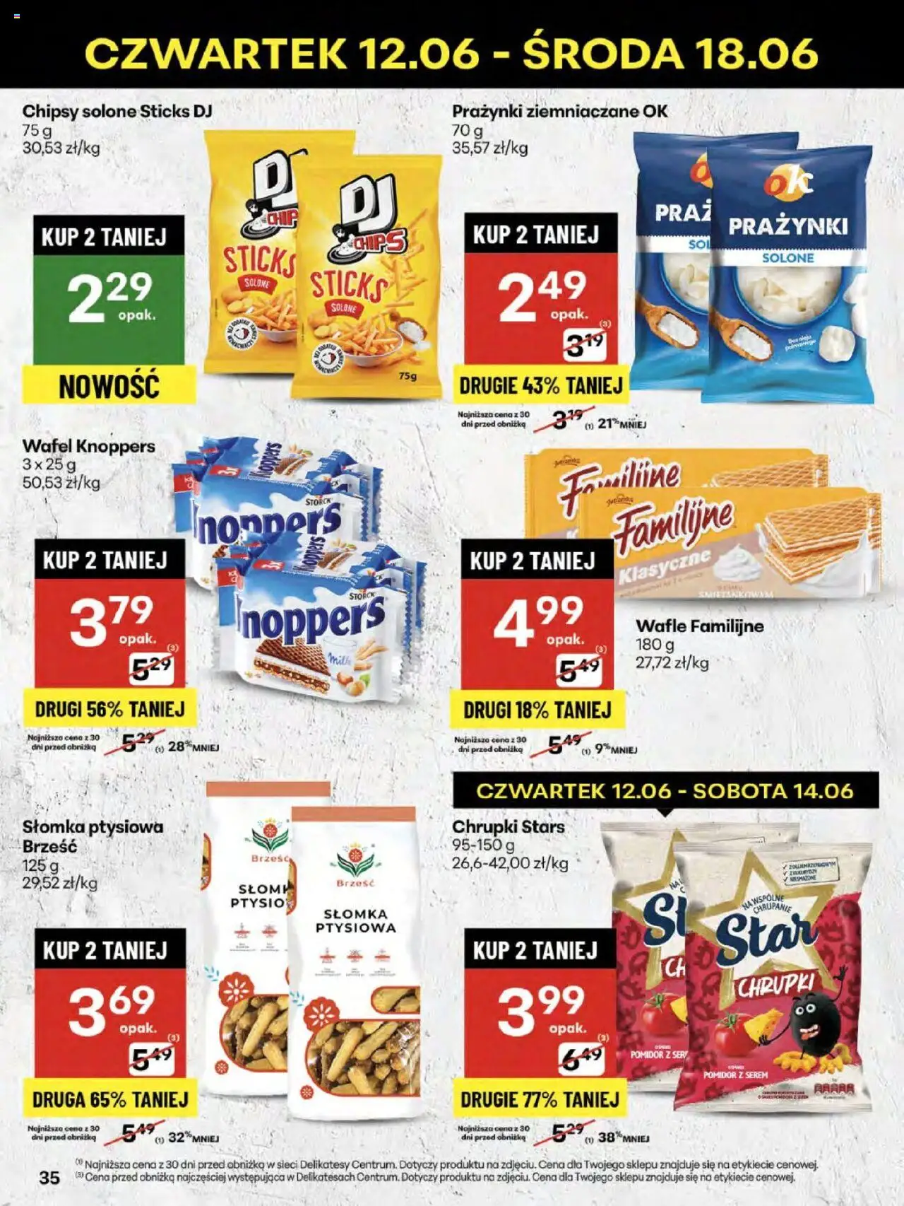 Delikatesy Centrum Gazetka - Sklepy Własne od 12.06.2025 | Strona: 35 | Produkty: Chipsy, Chrupki, Słomka ptysiowa, Delikatesy