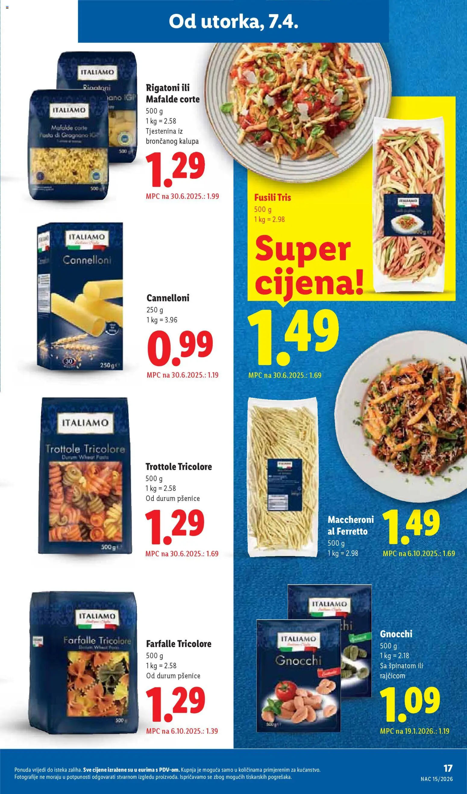 Lidl katalog | vrijedi od 07.04.2026 | Stranica: 17 | Proizvodi: Tjestenina, Pasta