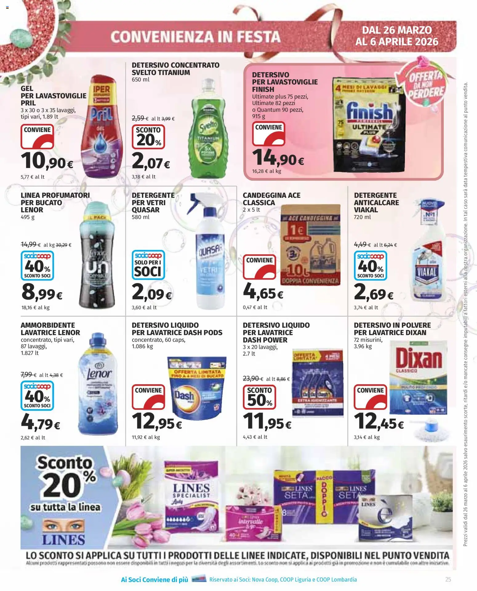Volantino Ipercoop del 26.03.2026 | Pagina: 25 | Prodotti: Detersivo in polvere, Ammorbidente, Lavatrice, Lavastoviglie