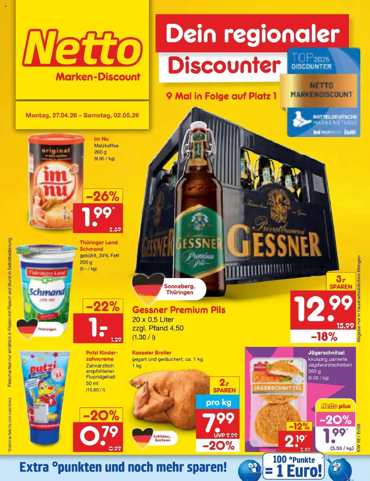 Netto Marken-Discount Prospekt Nordhausen	 – gültig ab 27.04.2026 | Seite: 32 | Produkte: Top, Pils, Wurst, Fleisch