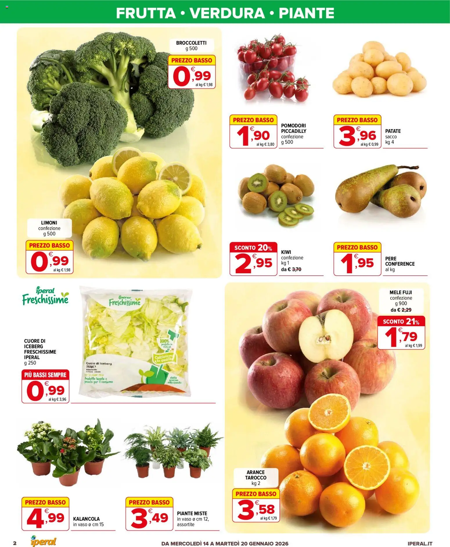 Volantino Iperal del 14.01.2026 | Pagina: 2 | Prodotti: Mele, Kiwi, Patate, Broccoletti