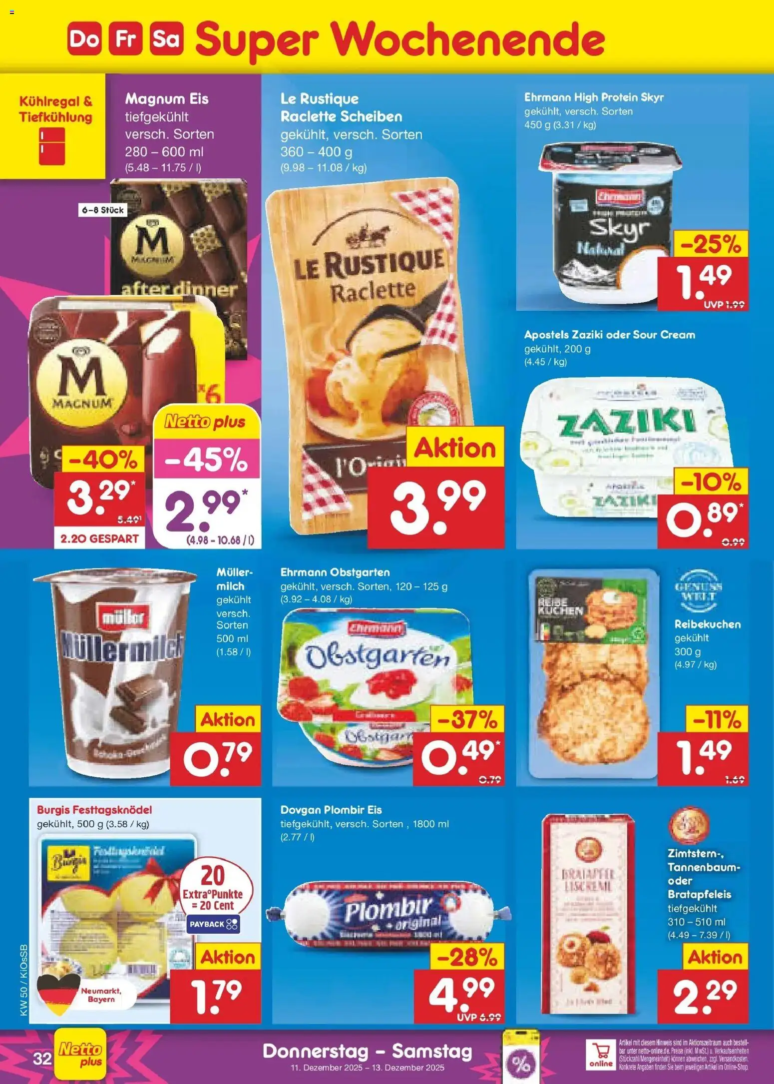 Netto Marken-Discount - Netto: Wochenangebote – gültig ab 07.12.2025 | Seite: 40 | Produkte: Milch, Skyr, Kuchen, Eis
