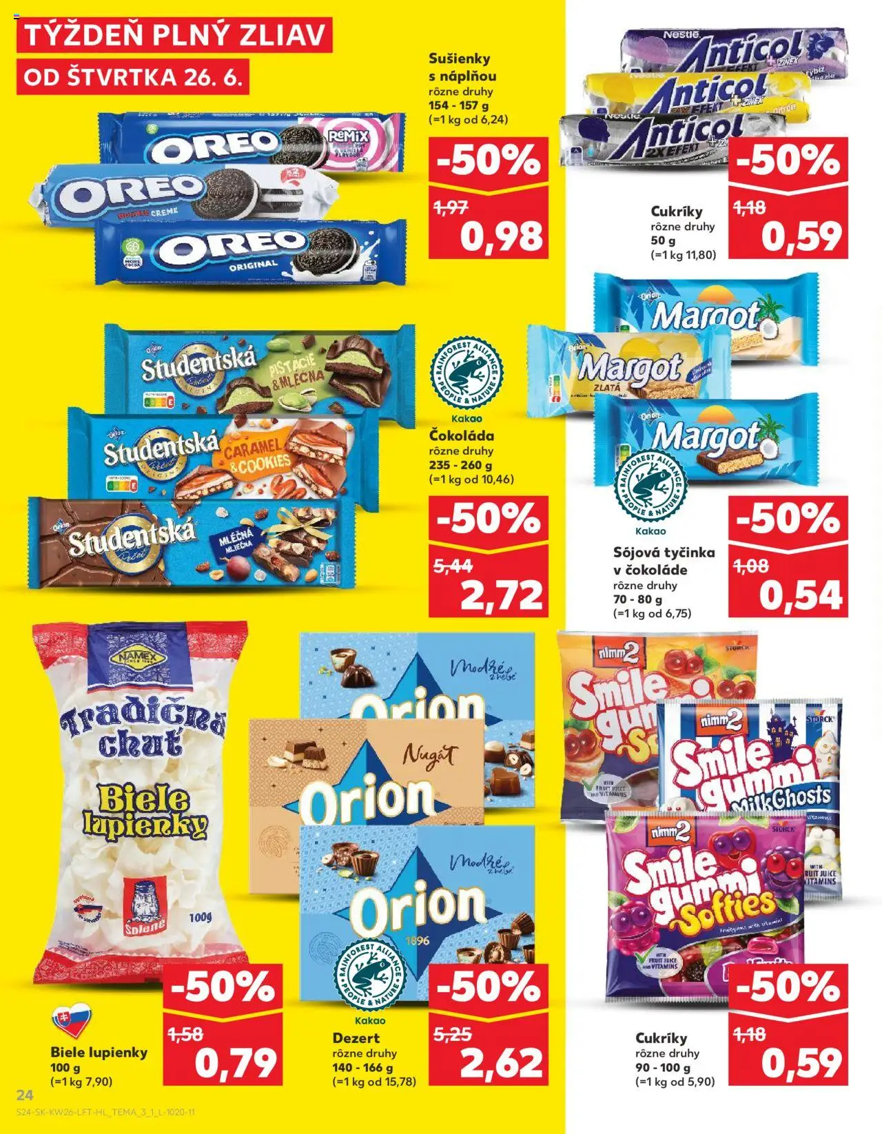 Nové Kaufland akcie – leták je platný od 26.06.2025 | Strana: 24 | Produkty: Čokoláda, Cukríky, Pistácie, Kakao
