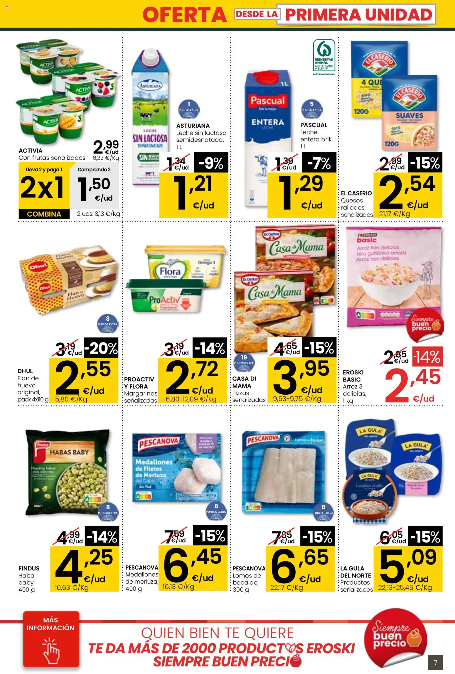 Eroski -  siempre a buen precio City │ válido desde el 29.01.2026 | Página: 7 | Productos: Medallones, Leche, Filetes de merluza, Té