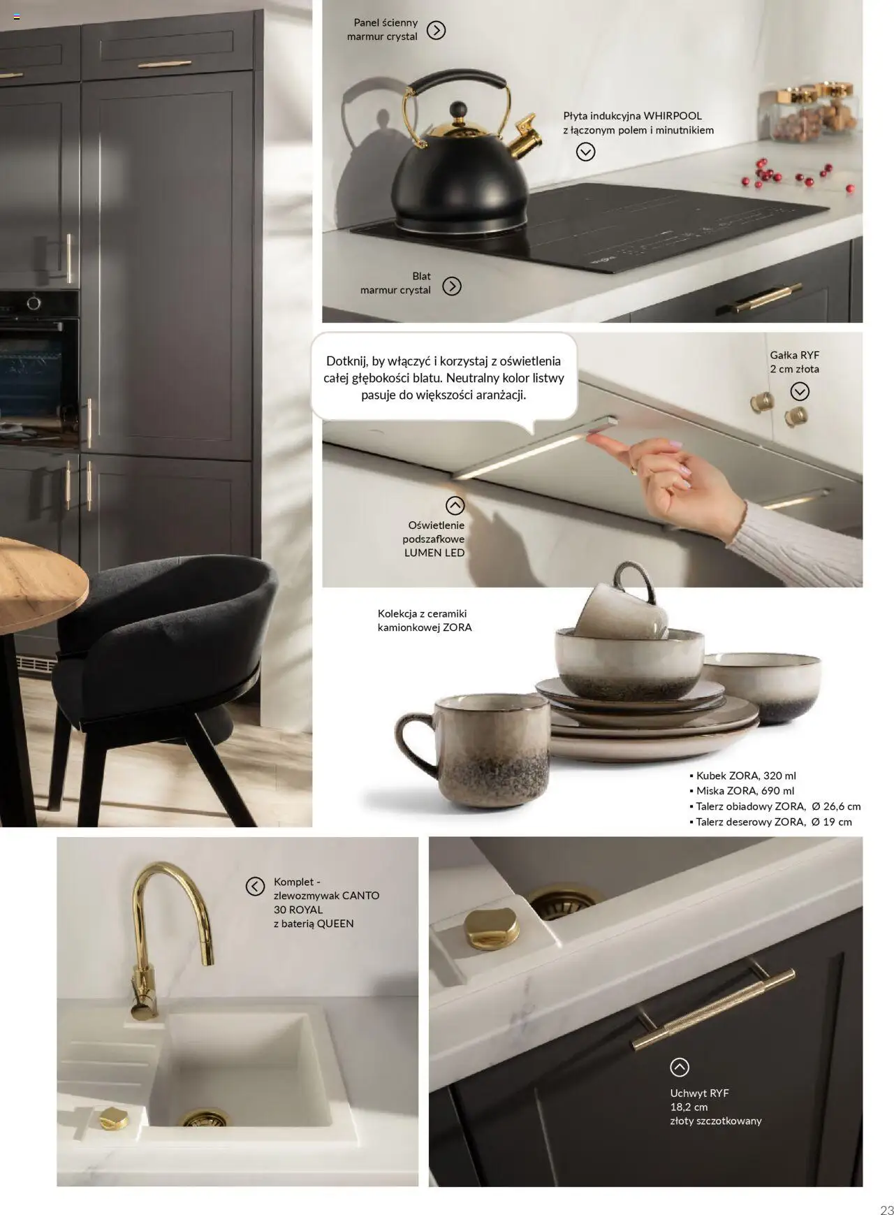 Salony Agata Gazetka - Kuchnie Qubik od 21.03.2025 | Strona: 23 | Produkty: Płyta indukcyjna, Bateria