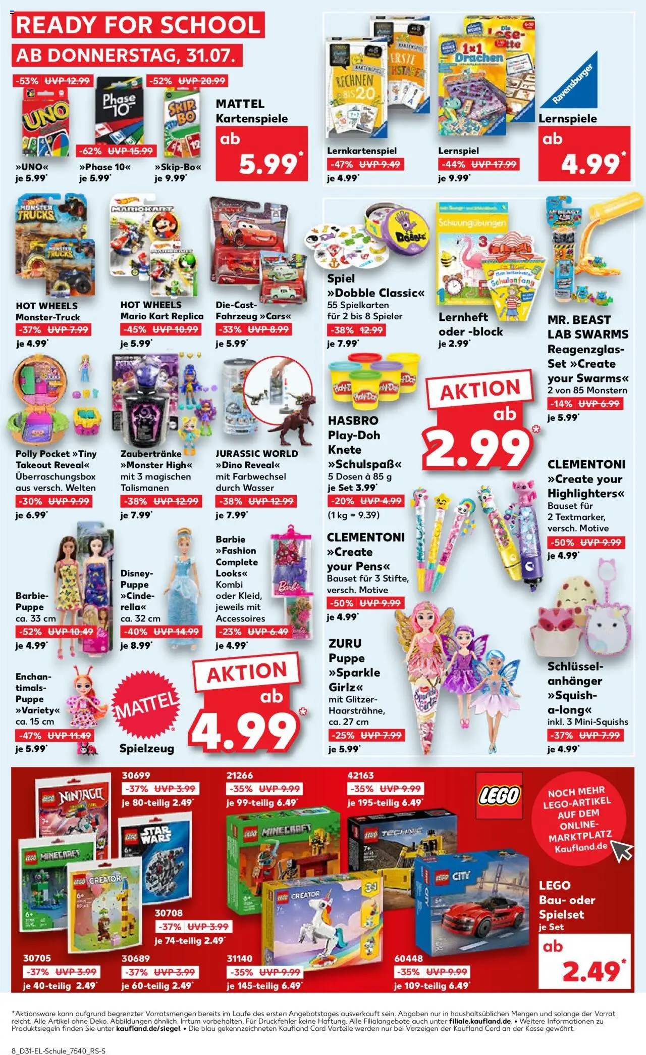 Kaufland prospekt Jena	 - gültig ab dem 31.07.2025 | Seite: 8 | Produkte: Spiel, Monster, Wasser, Highlighter
