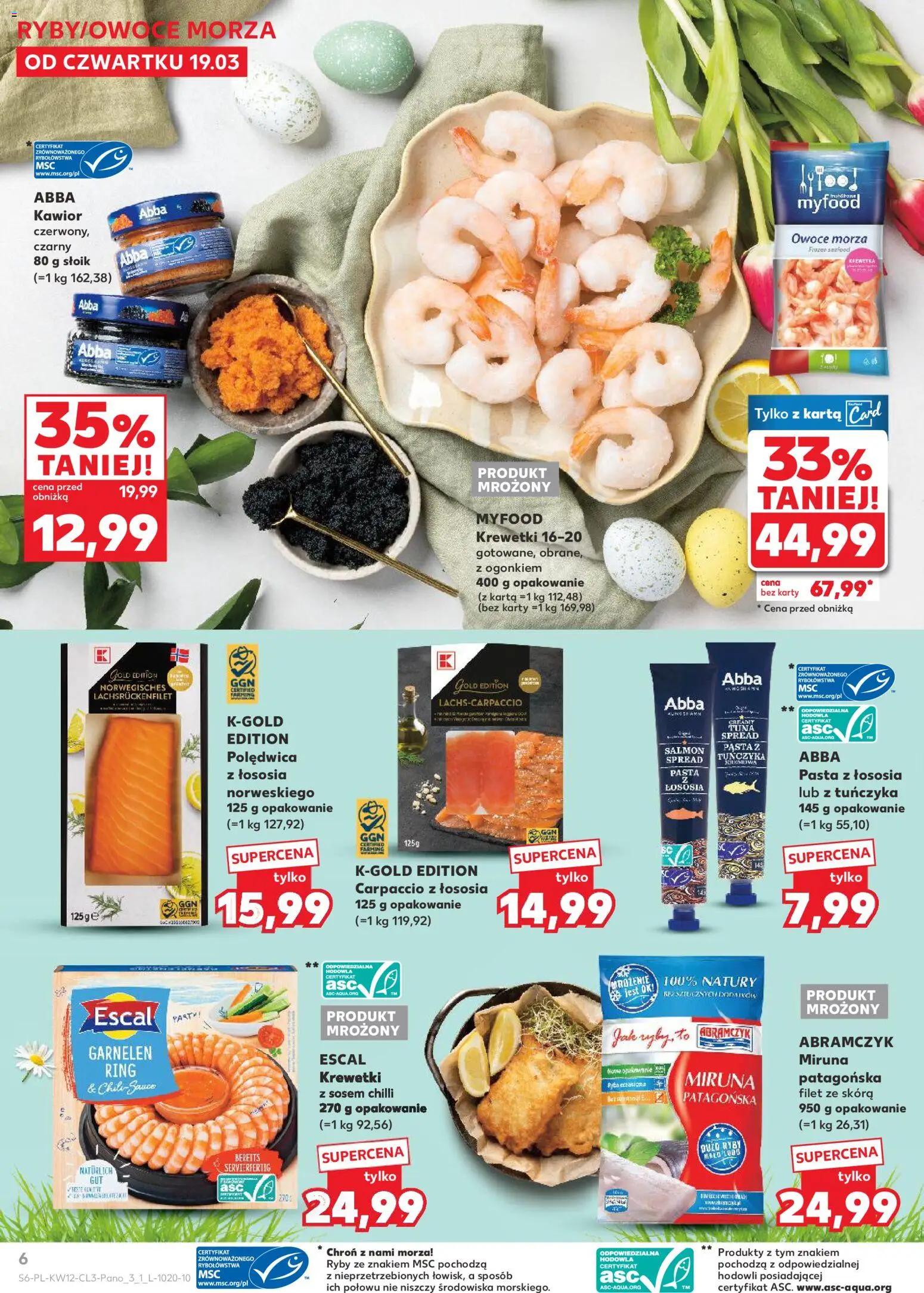 Kaufland Polsko leták - Jak święta kocham od 19.03.2026 | Strana: 6 | Produkty: Ryby, Filet, Karty, Carpaccio