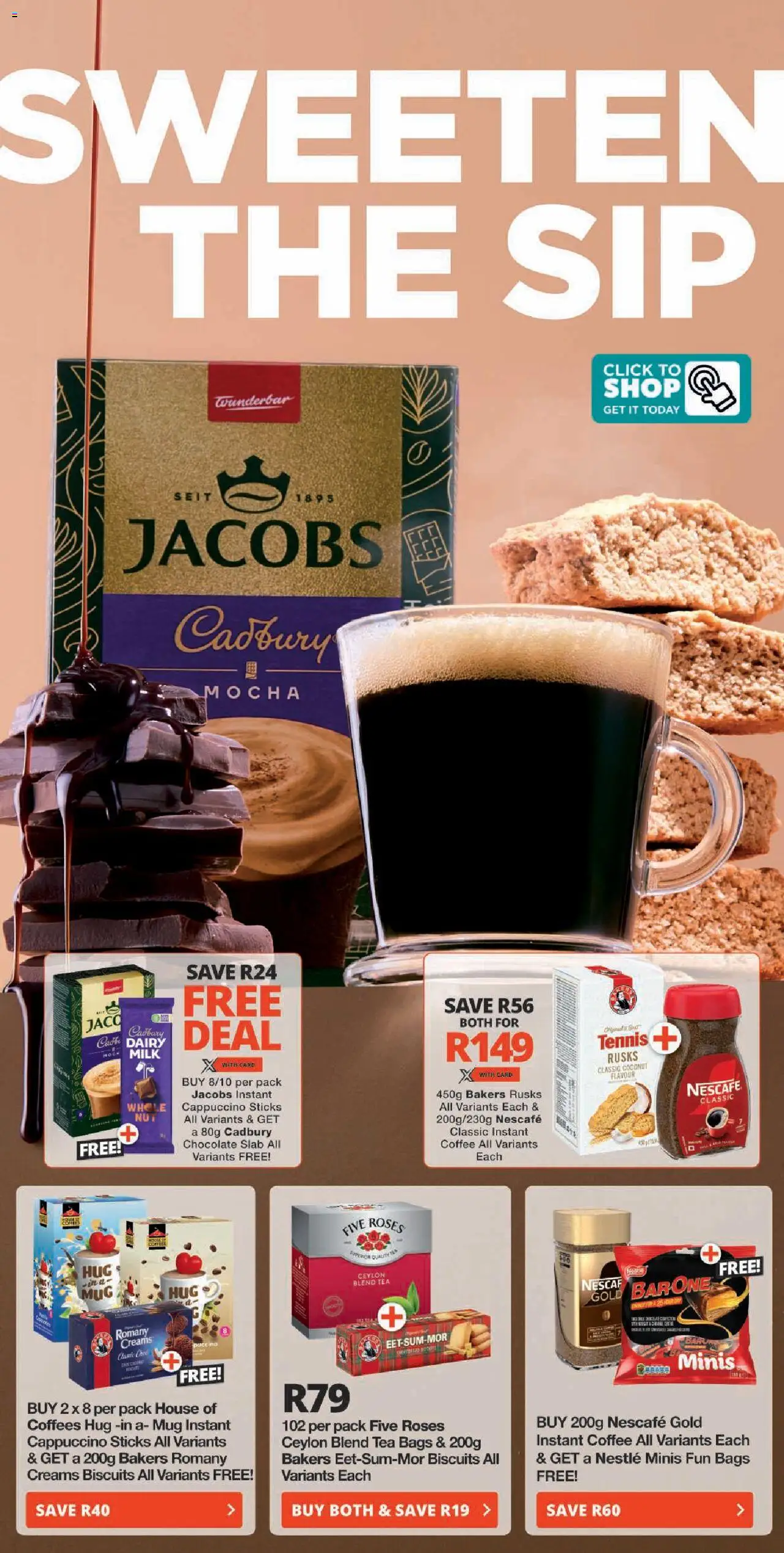 Checkers Eastern Cape - Coffee Promotion │ valid from 21.07.2025 | Page: 4 | Products: Coffee, Chocolate, Mug, Tea