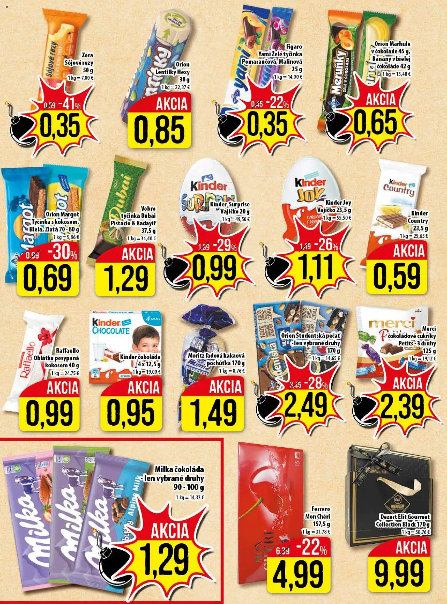 Nové Klas akcie – leták je platný od 10.11.2025 | Strana: 10 | Produkty: Kinder, Kinder Surprise, Marhule, Kakao