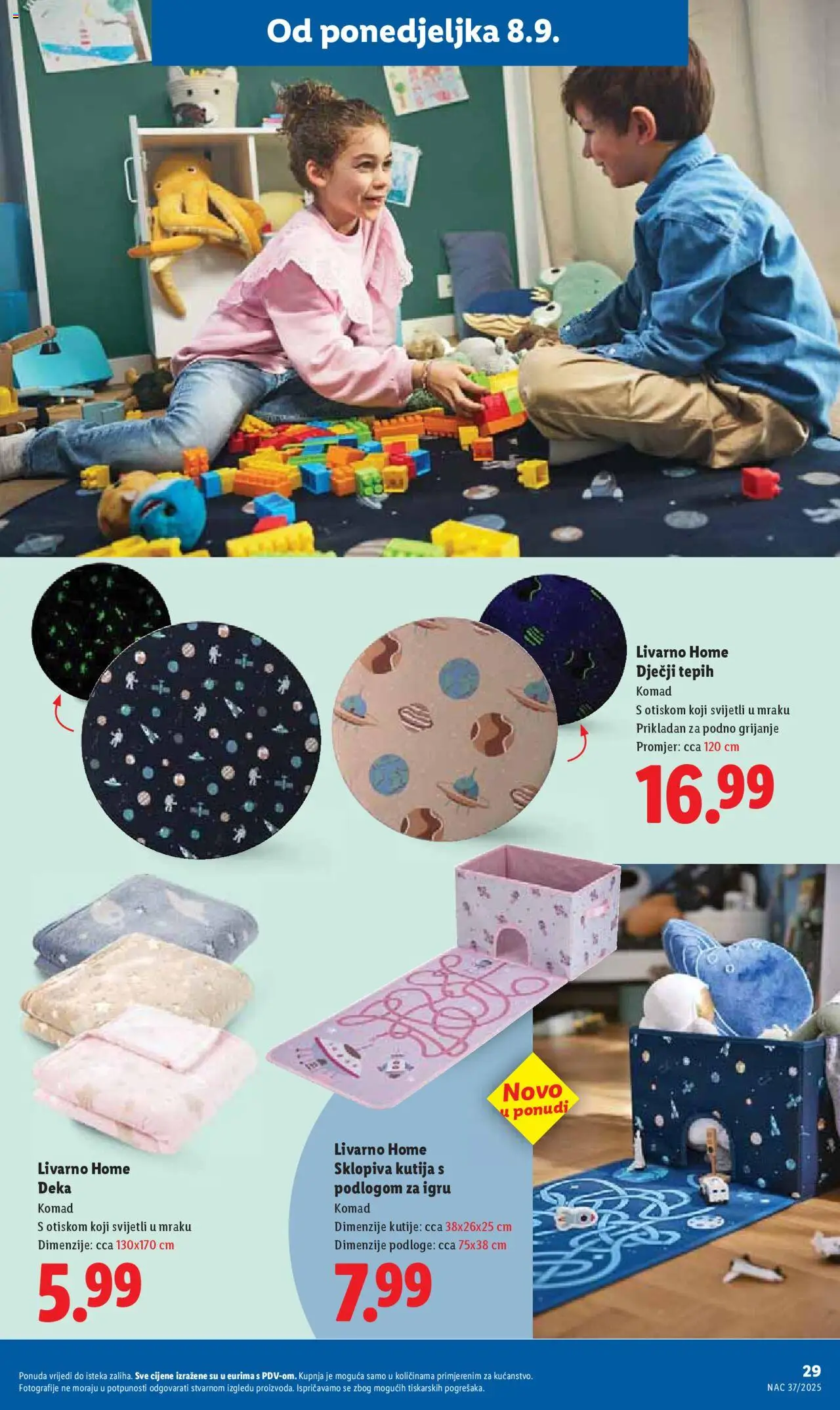 Lidl katalog | vrijedi od 08.09.2025 | Stranica: 29 | Proizvodi: Kutija, Tepih, Deka