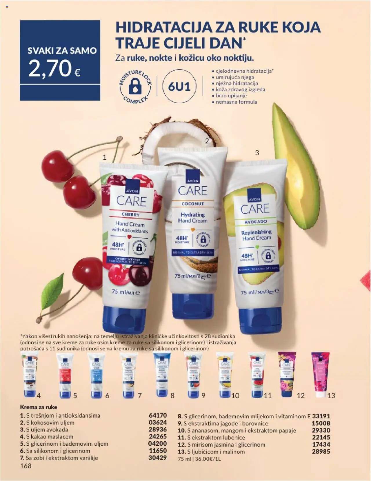 Avon katalog | vrijedi od 31.05.2025 | Stranica: 168 | Proizvodi: Krema za ruke, Krema, Borovnice, Kakao