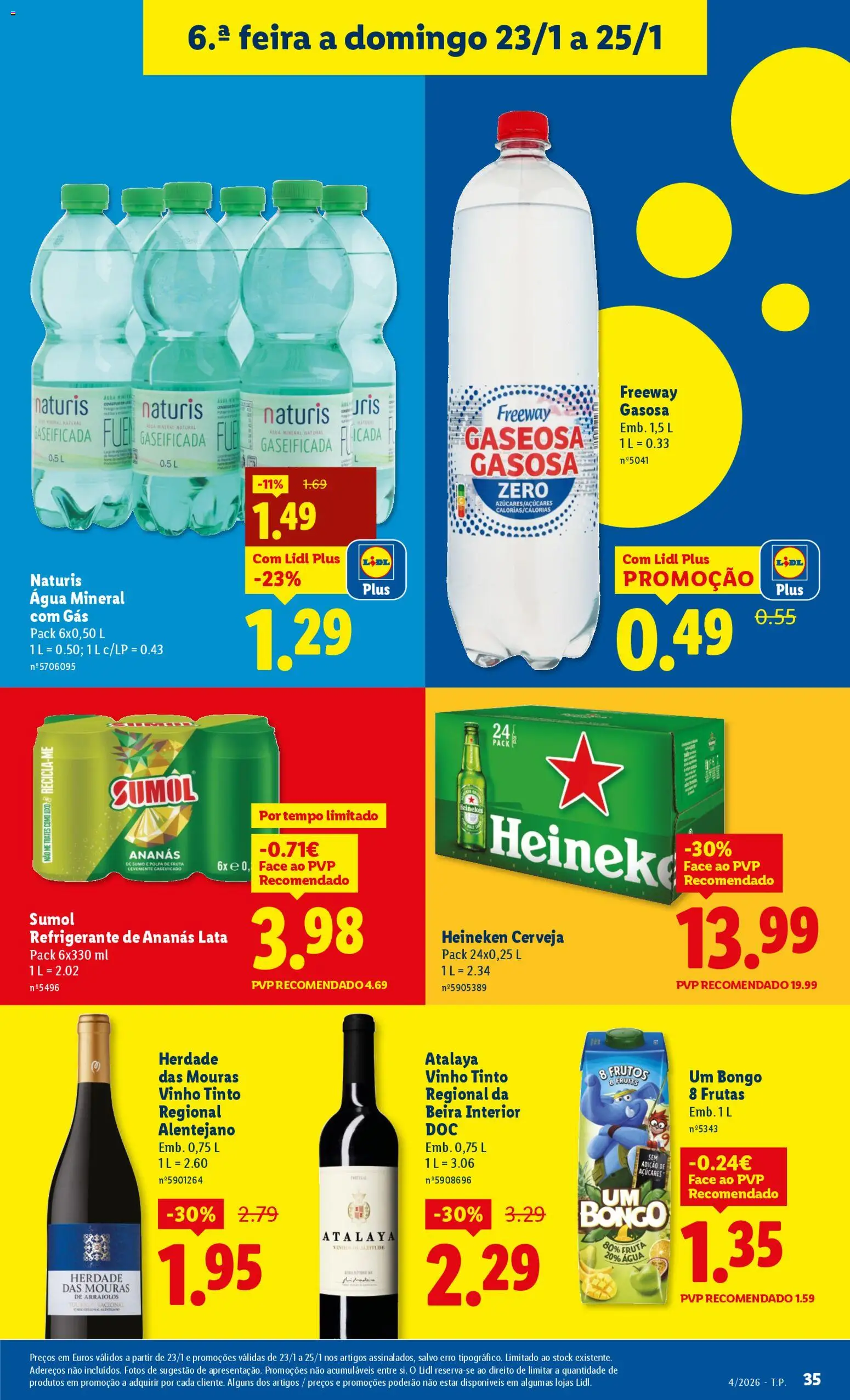 Lidl folheto │ válido de 19.01.2026 | Página: 35 | Produtos: Refrigerante, Vinho, Água mineral, Vinho tinto