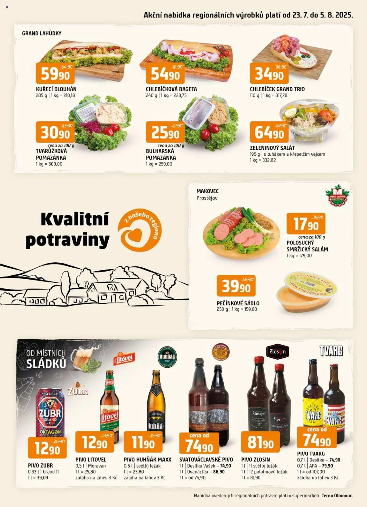 Terno leták - Olomouc od 23.07.2025 | Strana: 16 | Produkty: Pivo, Salát, Pomazánka, Láhev