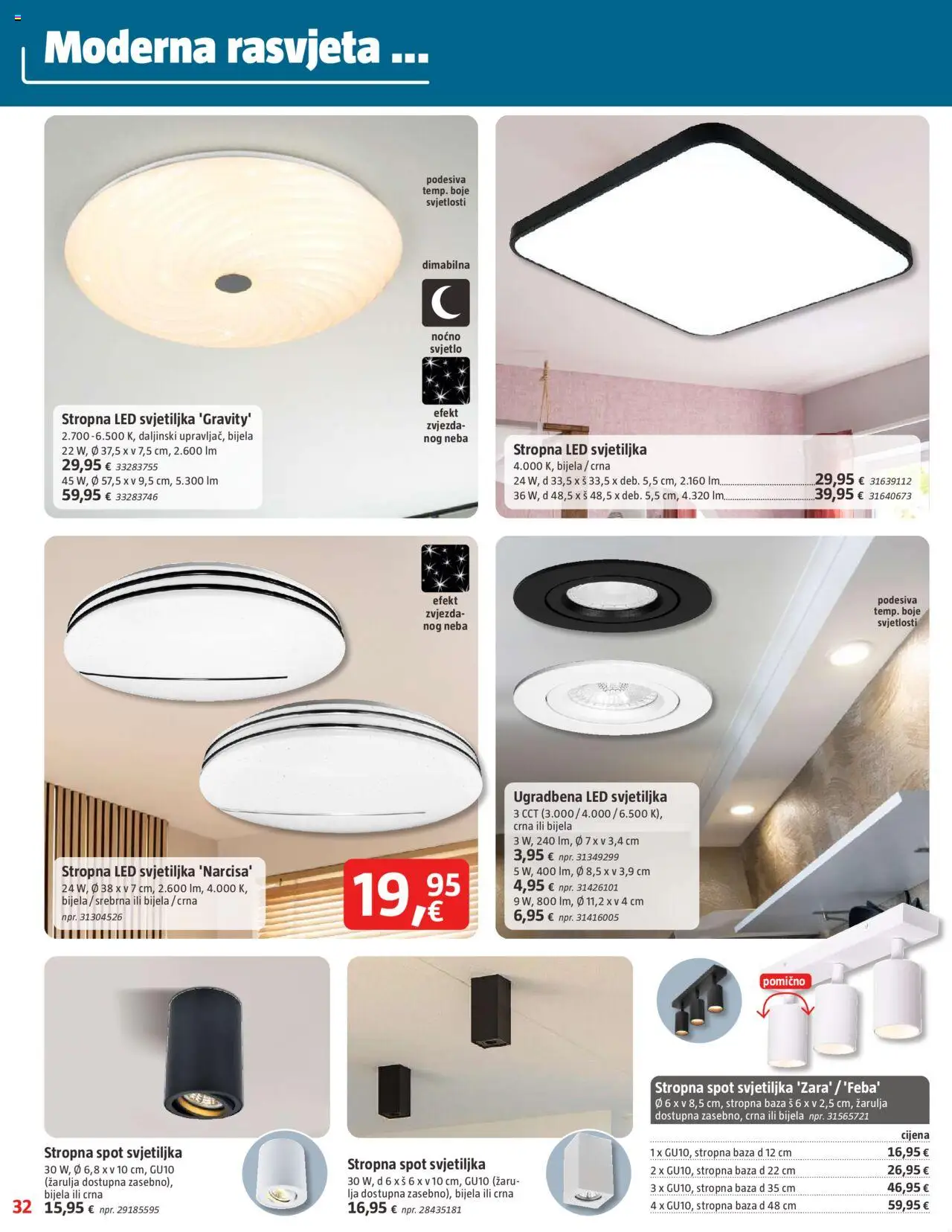Bauhaus katalog | vrijedi od 01.10.2025 | Stranica: 32 | Proizvodi: Svjetiljka, Rasvjeta