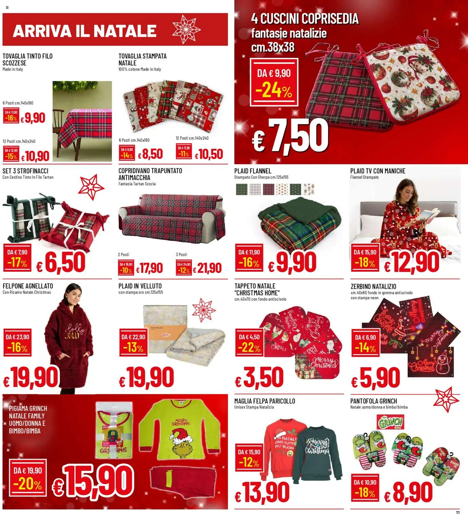 Volantino Famila del 04.12.2025 | Pagina: 11 | Prodotti: Felpa, Copridivano, TV, Coprisedia