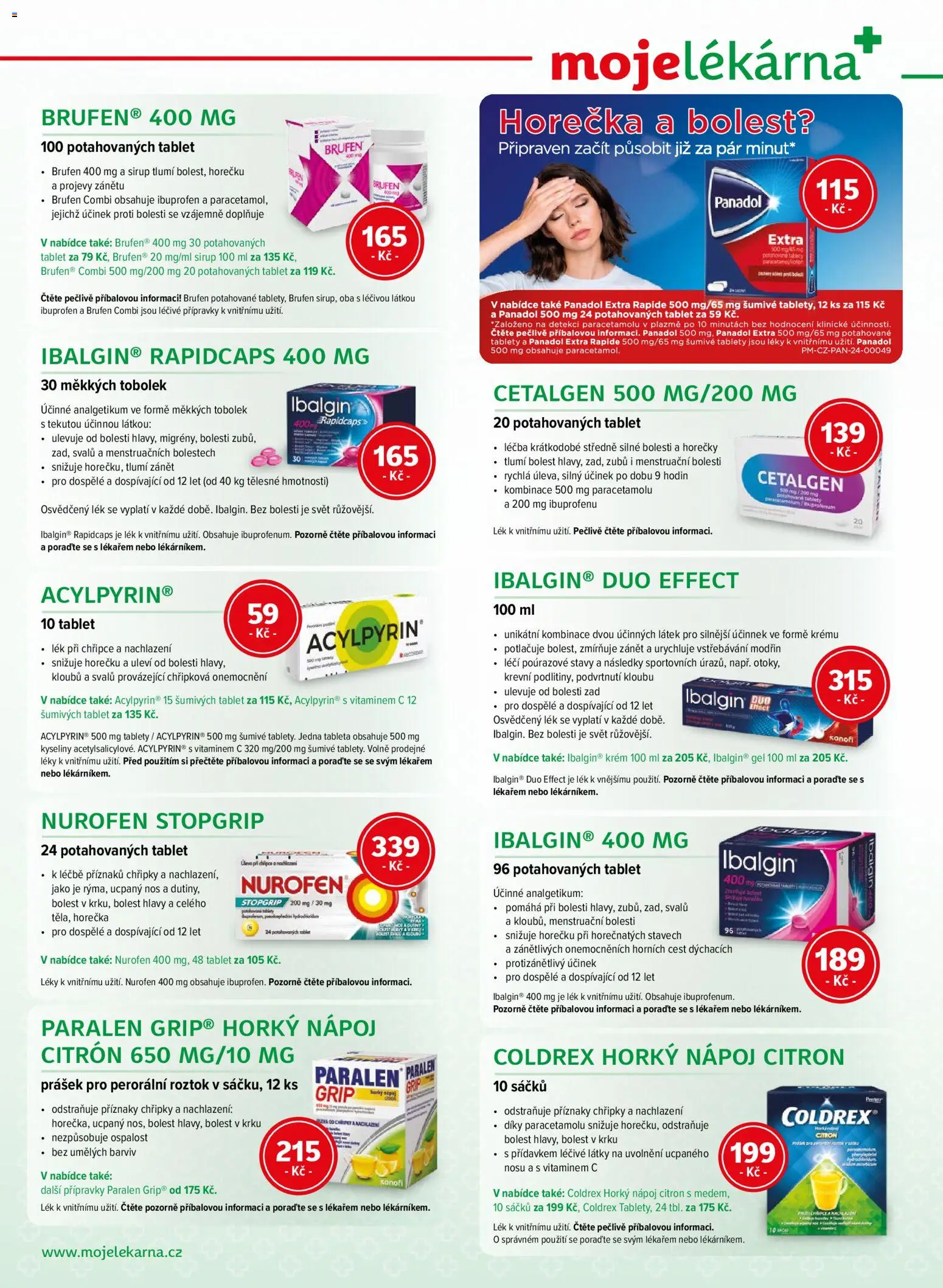 Moje lékárna leták od 15.11.2025 | Strana: 2 | Produkty: Ibalgin, Krém, Sirup, Citron