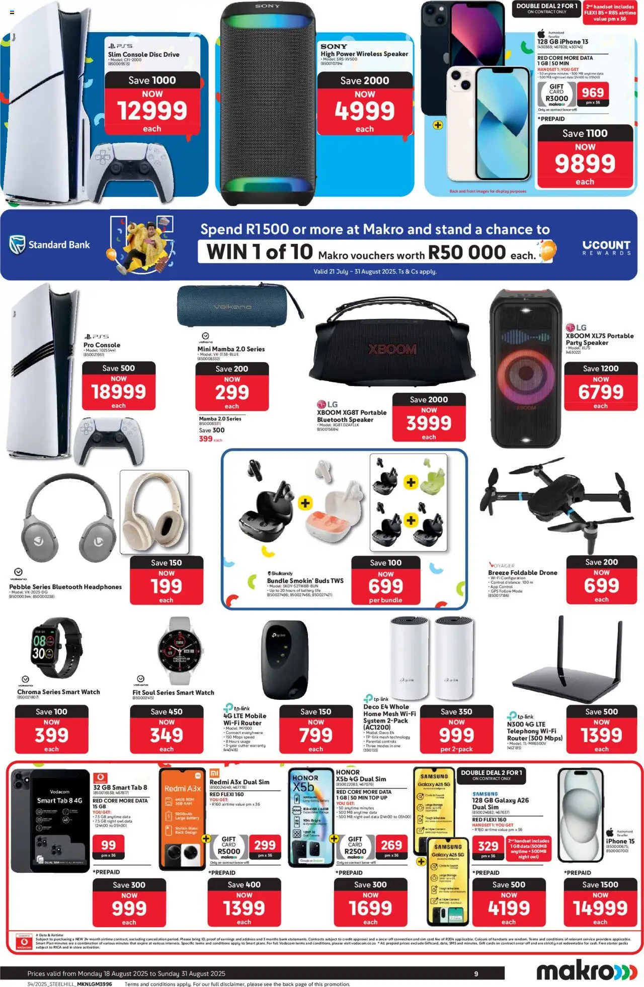 Makro Specials │ valid from 18.08.2025 | Page: 9 | Products: Data, Sim, Router, Headphones