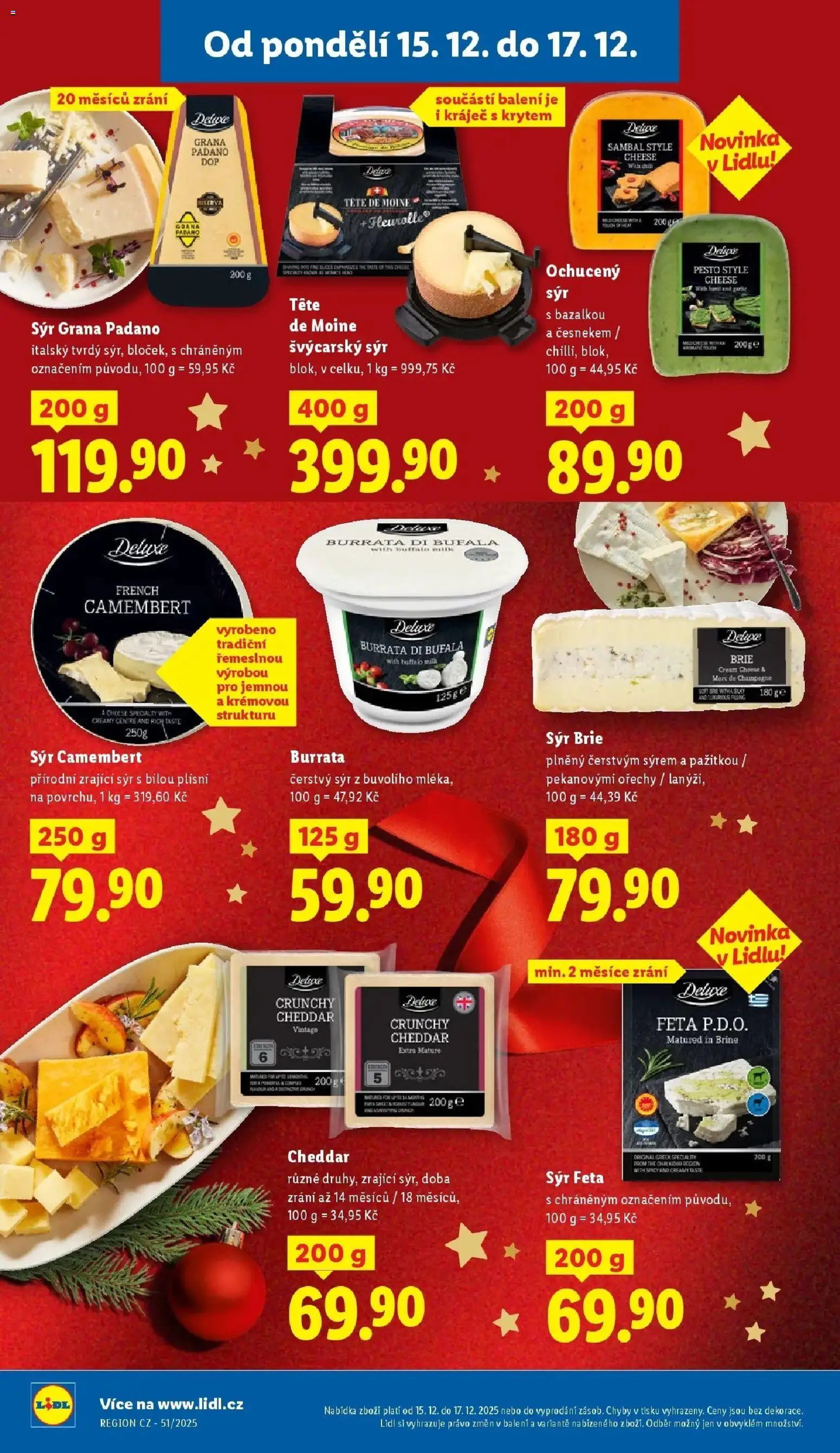 Lidl - Lidl leták do 17.12.2025 od 15.12.2025 | Strana: 18 | Produkty: Sýr Brie, Cream cheese, Kráječ, Grana Padano