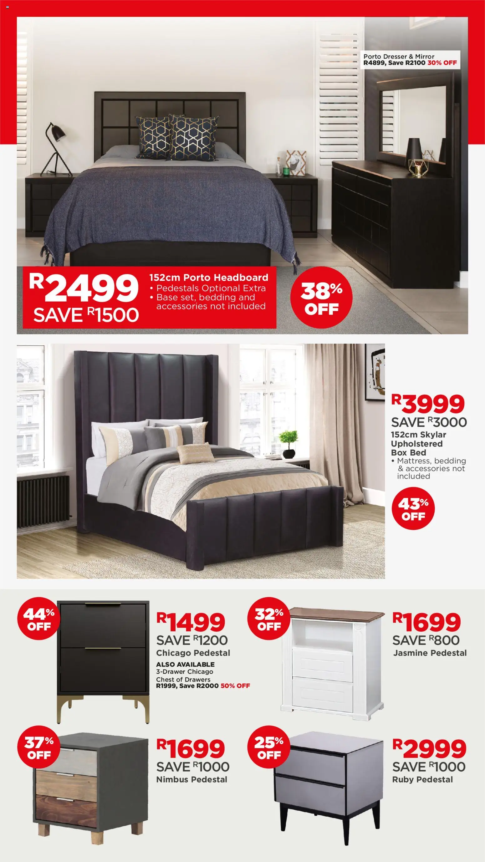 New House and Home catalogue – valid from 27.12.2025 | Page: 12 | Products: Headboard, Bed, Chest of drawers, Mirror
