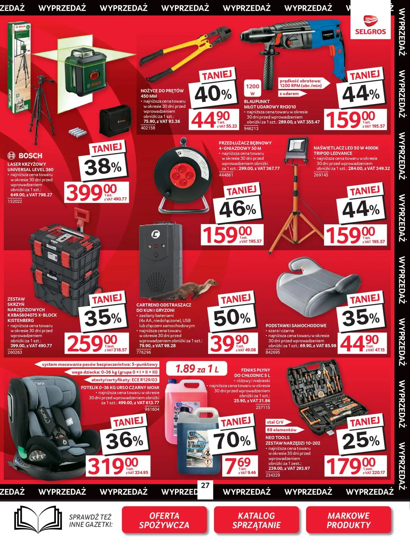 Selgros cash&carry gazetka - Oferta przemysłowa od 26.03.2026 | Strona: 29 | Produkty: USB, Waga, Zestaw narzędzi, Laser krzyżowy