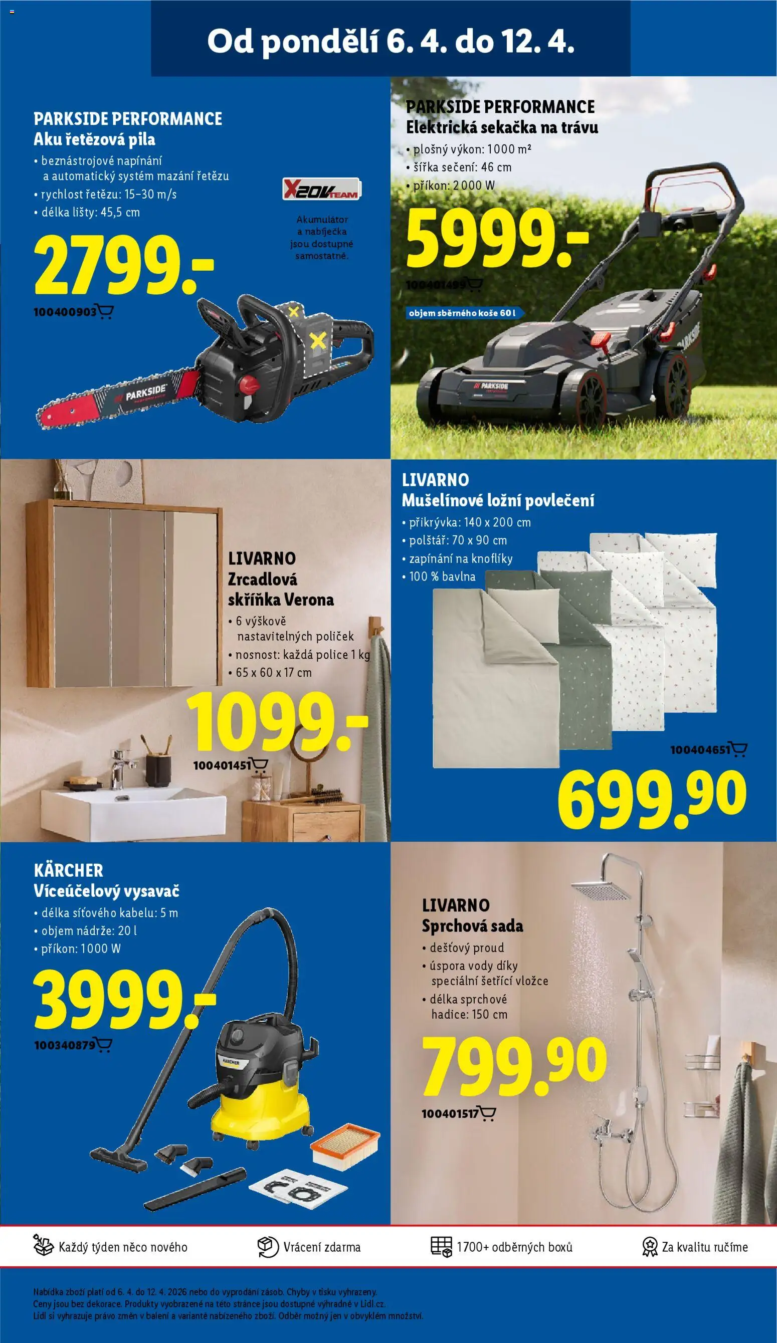 Lidl leták od 09.04.2026 | Strana: 47 | Produkty: Kärcher, Hadice, Elektrická sekačka, Skříňka