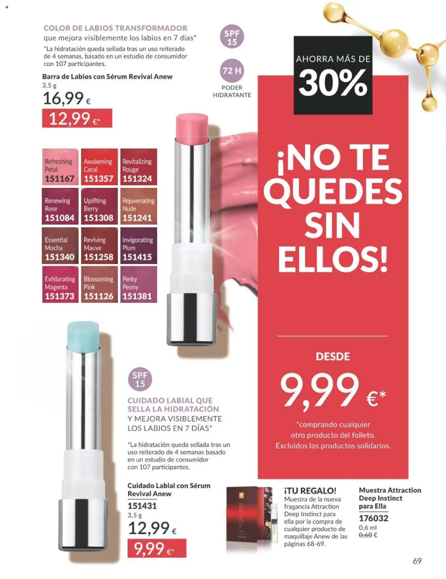 Catálogo AVON campaña 1 │ válido desde el 01.01.2026 | Página: 69 | Productos: Fragancia, Sérum, Té, Barra de labios
