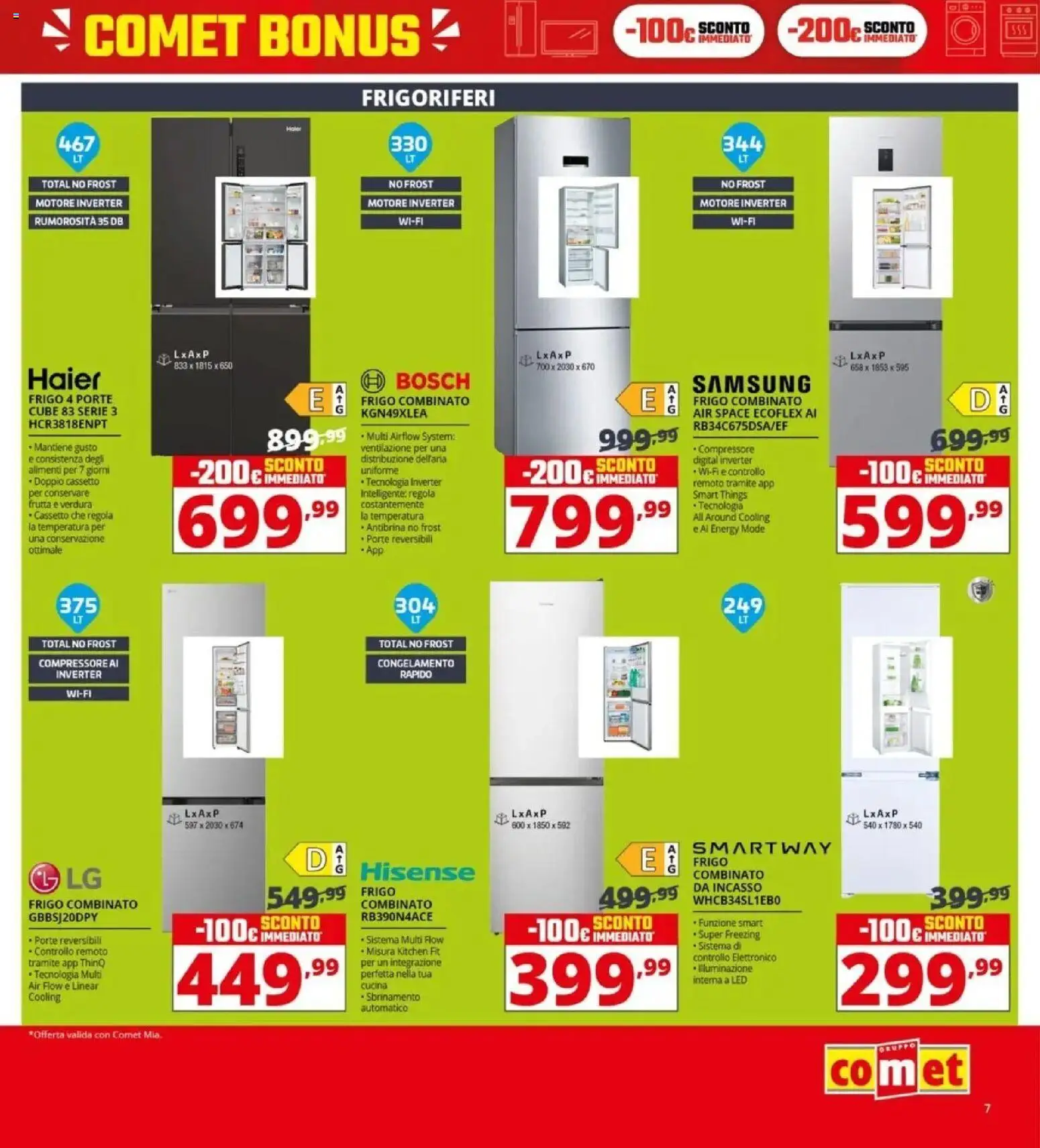 Volantino Comet del 05.03.2026 | Pagina: 7 | Prodotti: Compressore, Frutta, Samsung