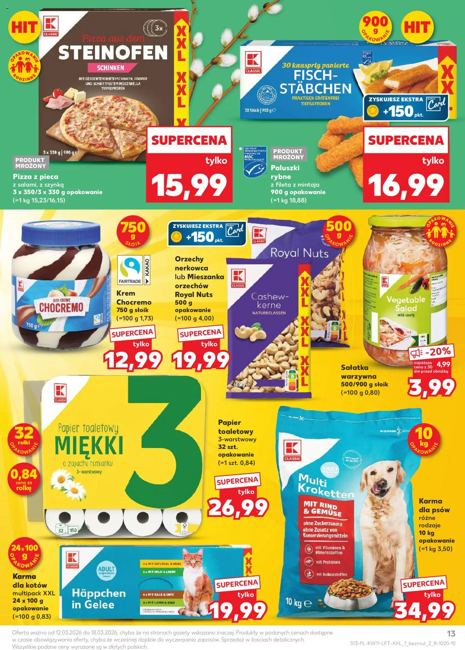 Kaufland gazetka od 12.03.2026 | Strona: 13 | Produkty: Rolki, Pizza, Krem, Sałatka