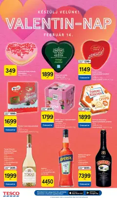 Tesco Hipermarket - Akciós újság  - amely érvényes a következő dátumtól: 05.02.2026 | Oldal: 8 | Termékek: Aperol, Krémlikőr, Praliné, Cheddar