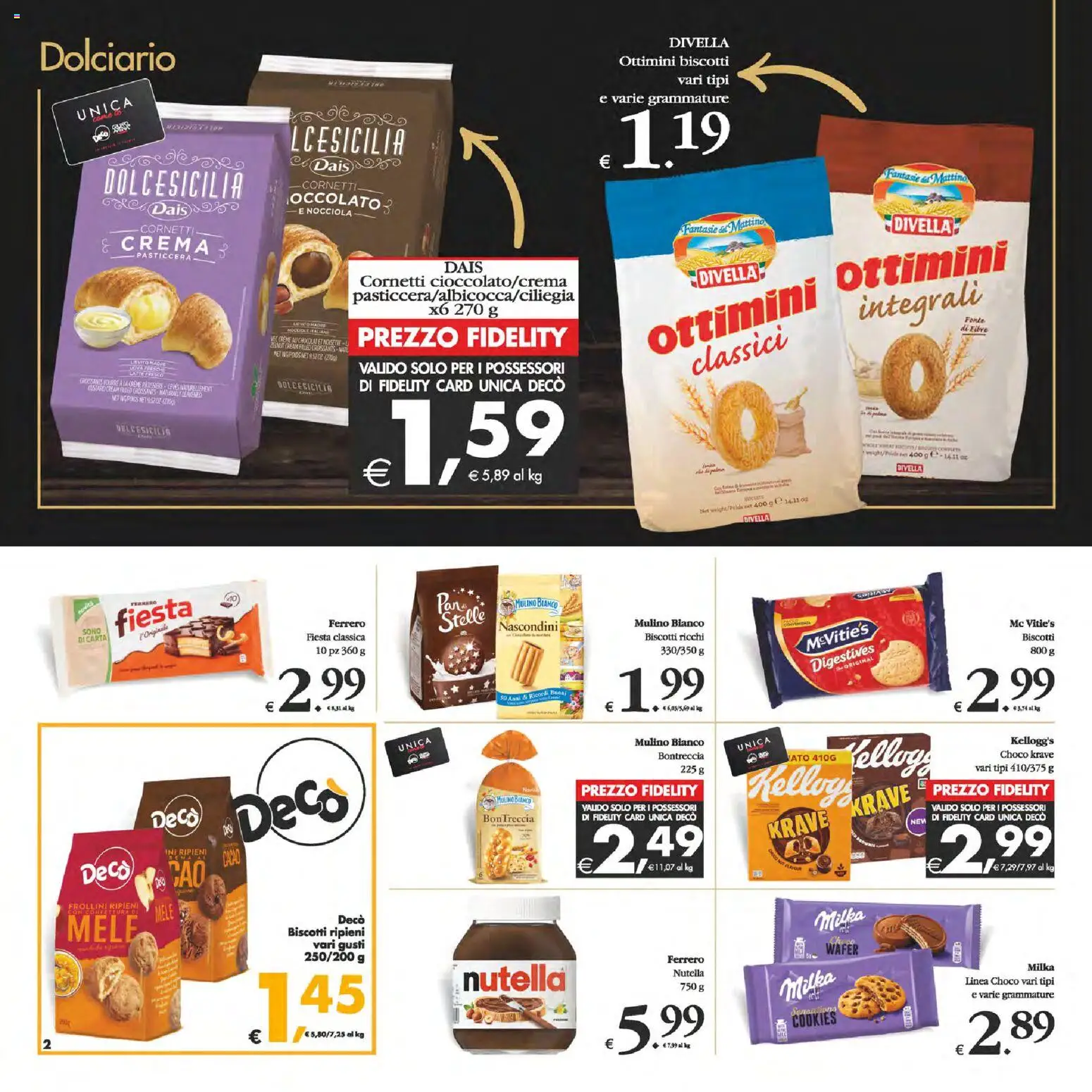 Volantino Decò del 24.10.2025 | Pagina: 2 | Prodotti: Biscotti, Latte, Cacao, Frollini