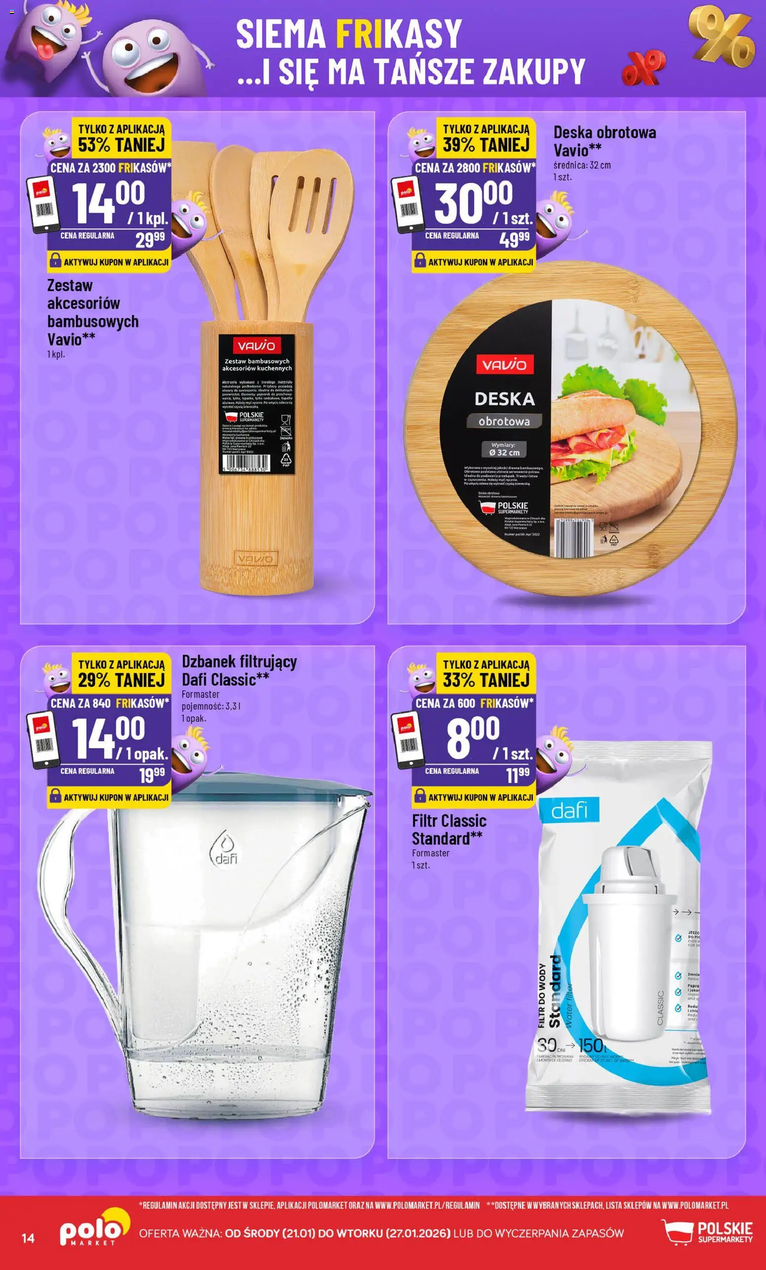 POLOmarket Gazetka - Frikasowe Hity od 21.01.2026 | Strona: 14 | Produkty: Dzbanek, Filtr do wody, Dzbanek filtrujący