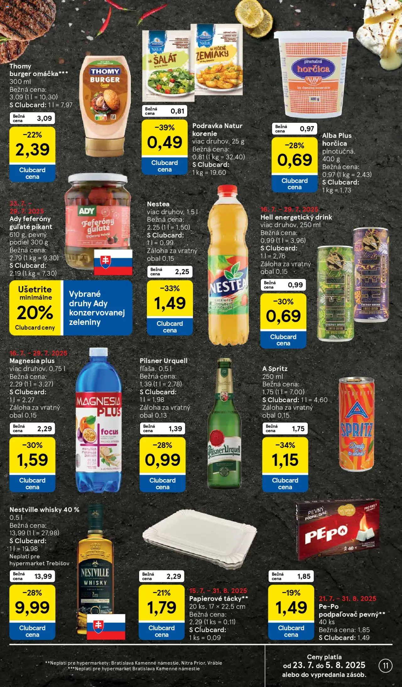 Tesco Hypermarket - leták │ platný od 23.07.2025 | Strana: 11 | Produkty: Šalát, Zemiaky, Energetický drink, Omáčka