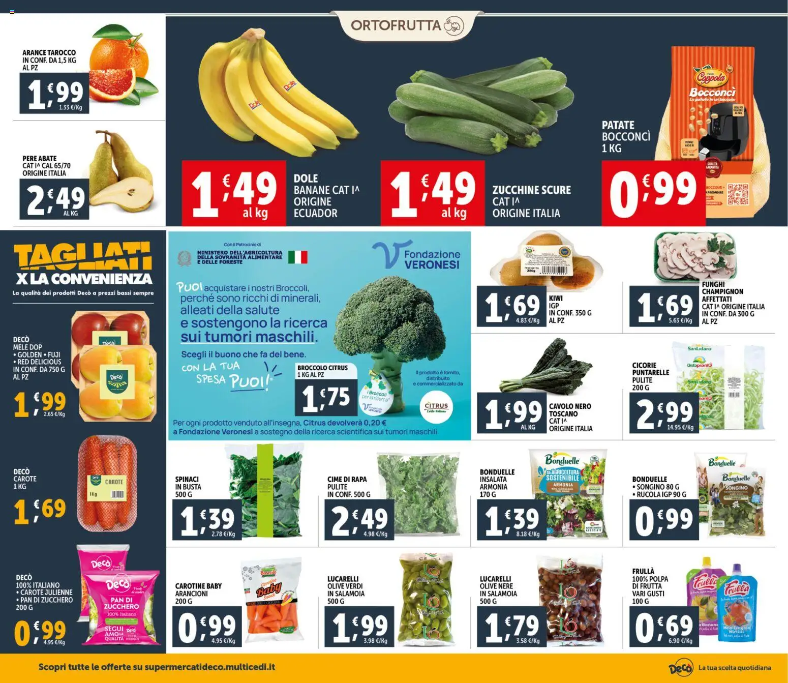 Volantino Decò del 20.01.2026 | Pagina: 6 | Prodotti: Banane, Patate, Carote, Zucchine