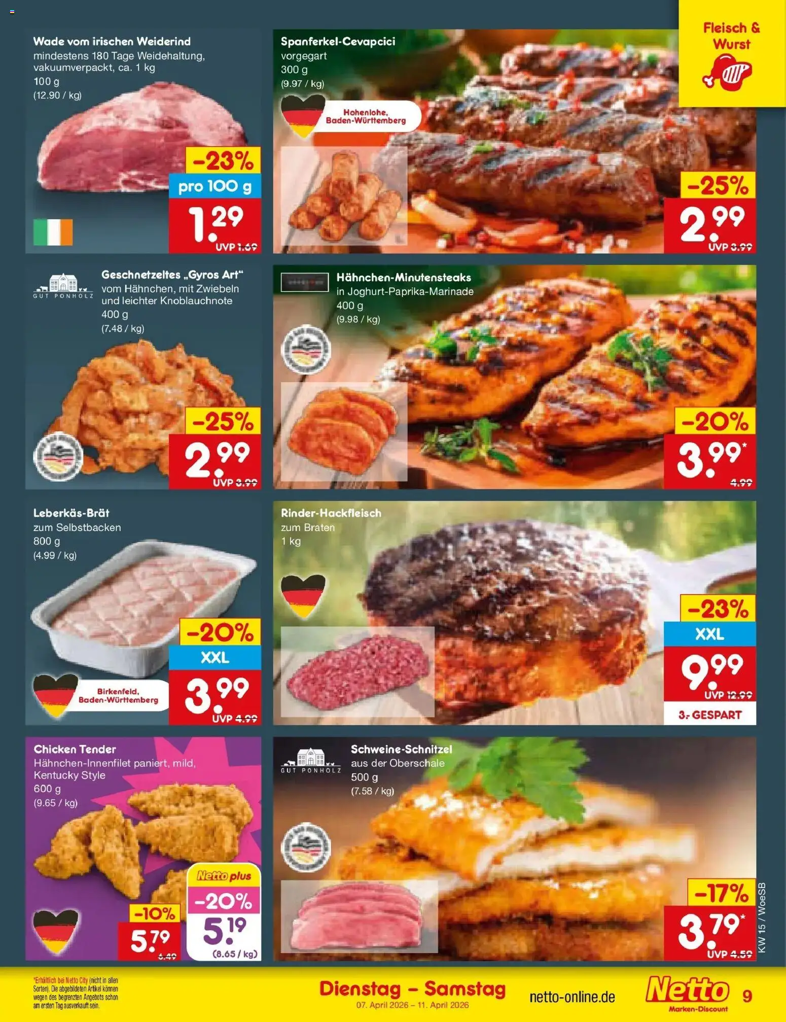 Netto Marken-Discount Prospekt Gemmingen	 – gültig ab 05.04.2026 | Seite: 11 | Produkte: Zwiebeln, Wurst, Fleisch