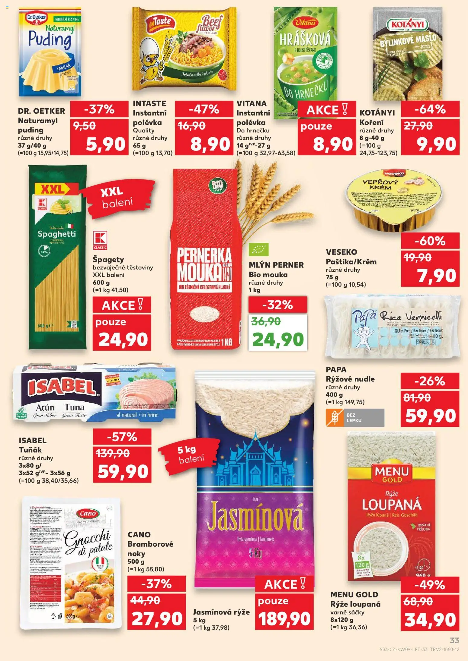Kaufland leták - Praha 8 od 25.02.2026 | Strana: 33 | Produkty: Rýže, Krém, Puding, Nudle