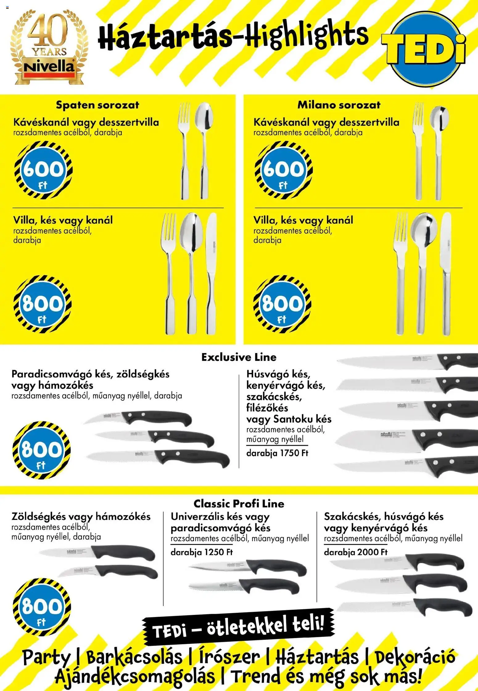 TEDi akciós ujság - amely érvényes a következő dátumtól: 27.02.2026 | Oldal: 10 | Termékek: Kés, Dekoráció