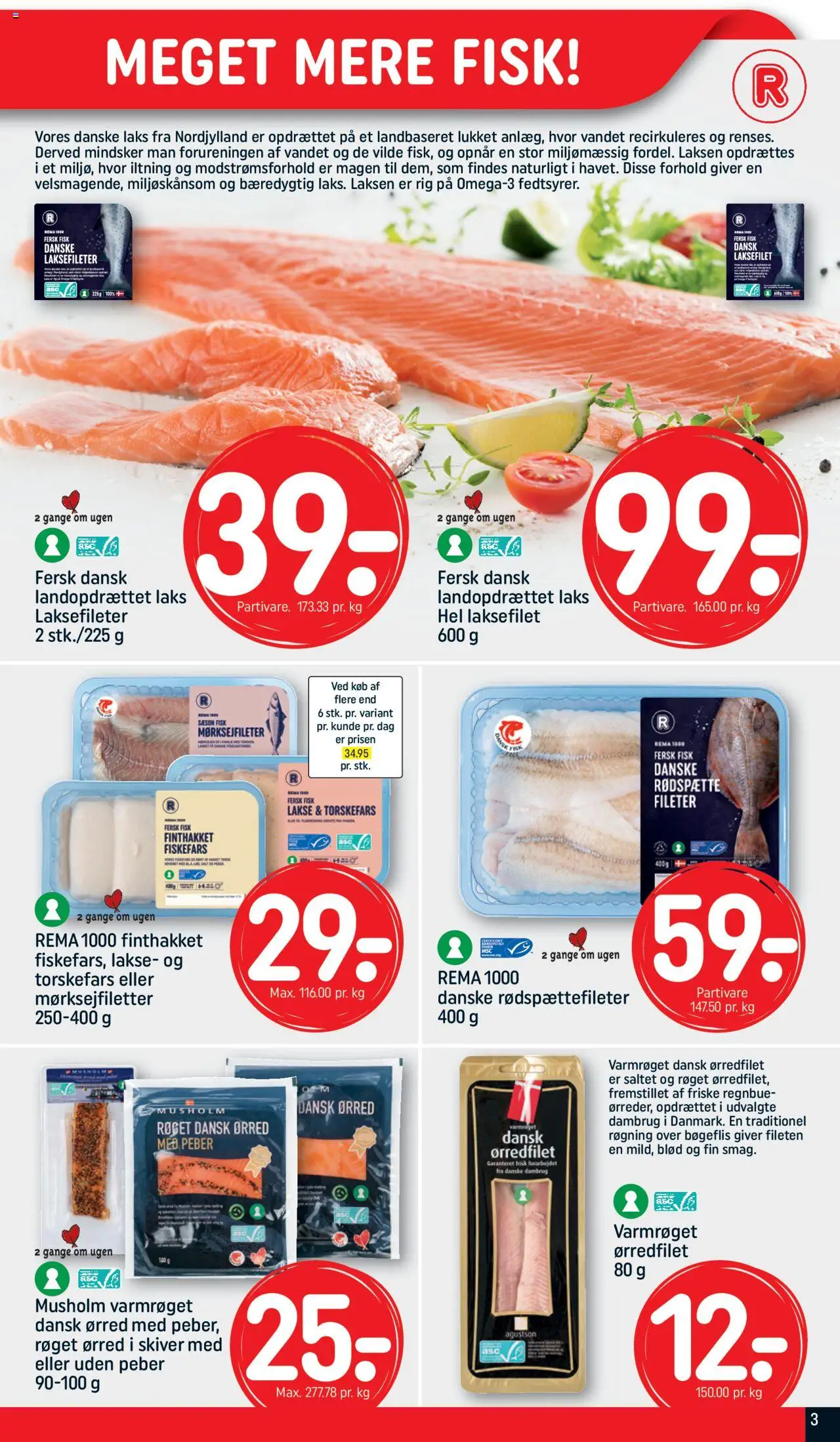 Rema 1000 tilbudsavis – gyldig fra 14.09.2025 | Side: 3 | Produkter: Fisk, Peber, Søm