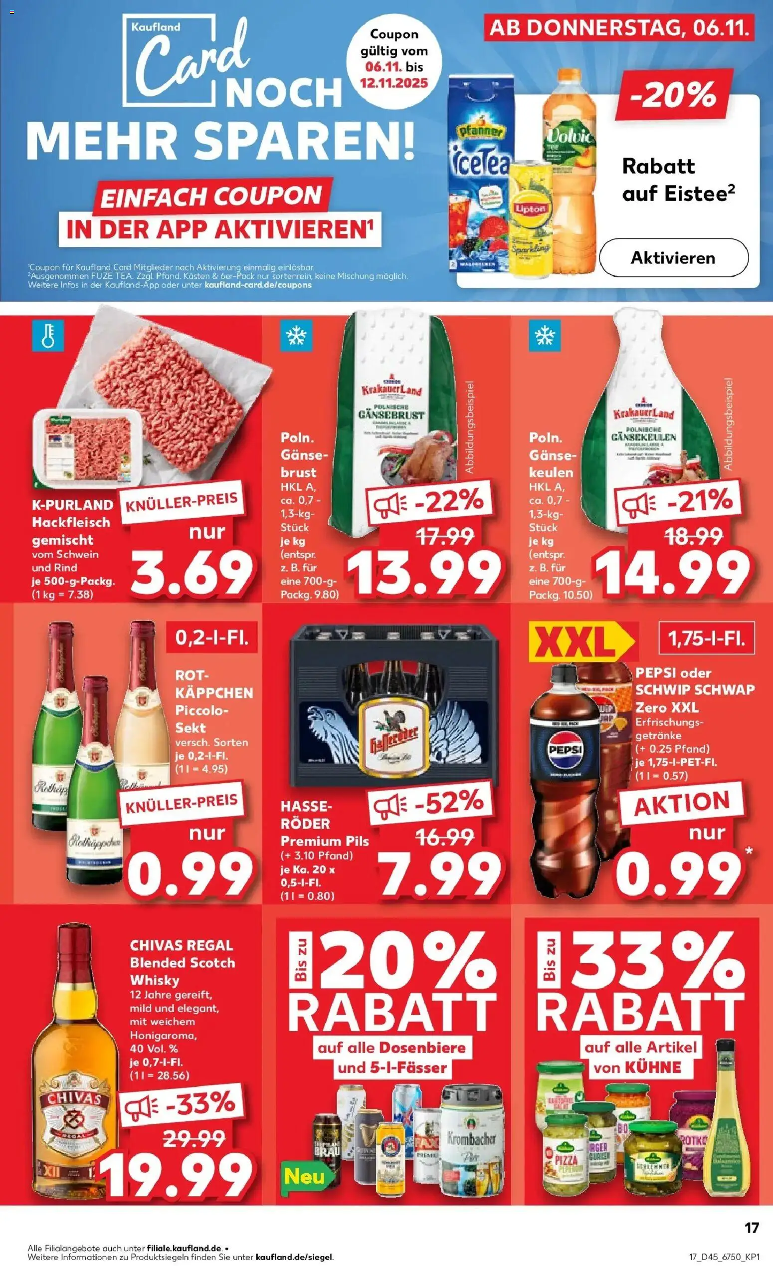 Kaufland prospekt Berlin	 – gültig ab 10.11.2025 | Seite: 17 | Produkte: Whisky, Sekt, Pepsi, Volvic