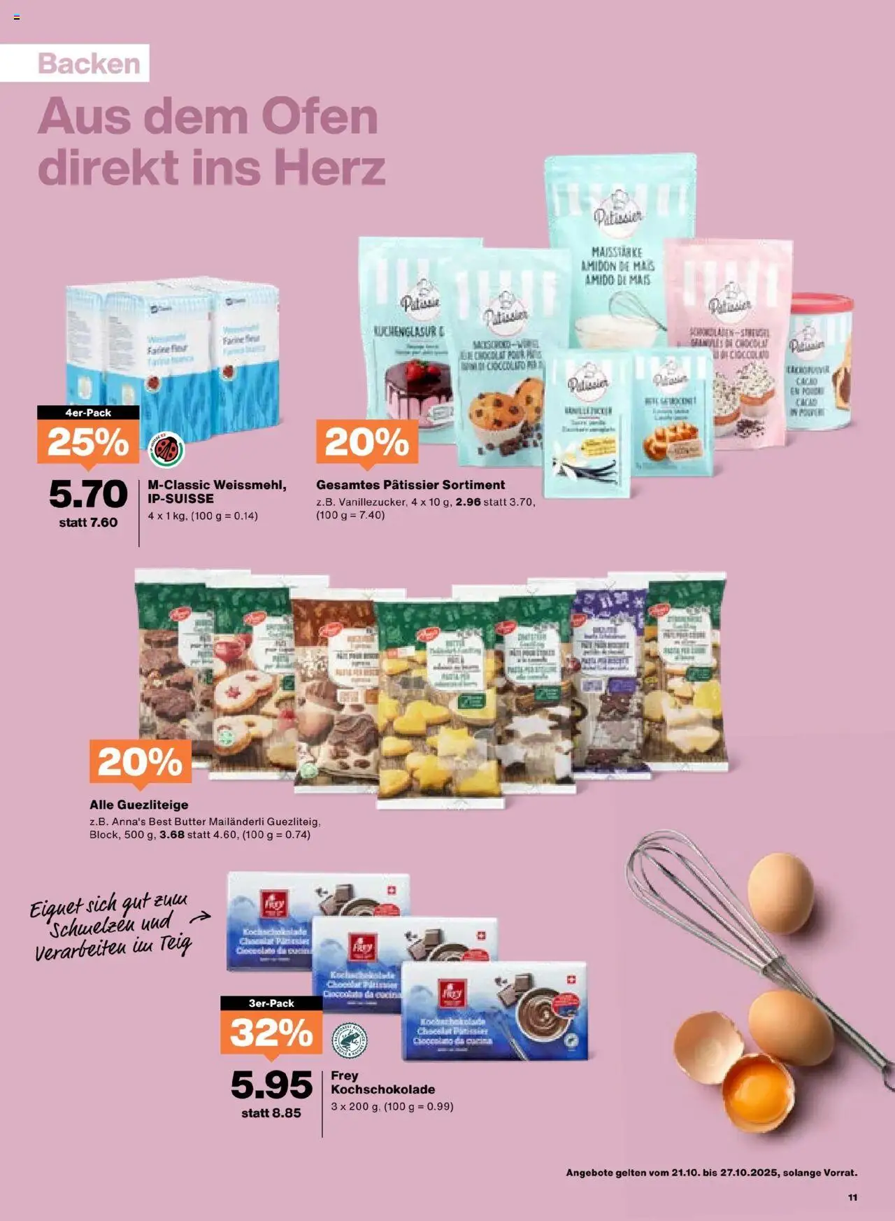 Migros Aktionen – gültig ab 21.10.2025 | Seite: 11 | Produkte: Butter, Ofen