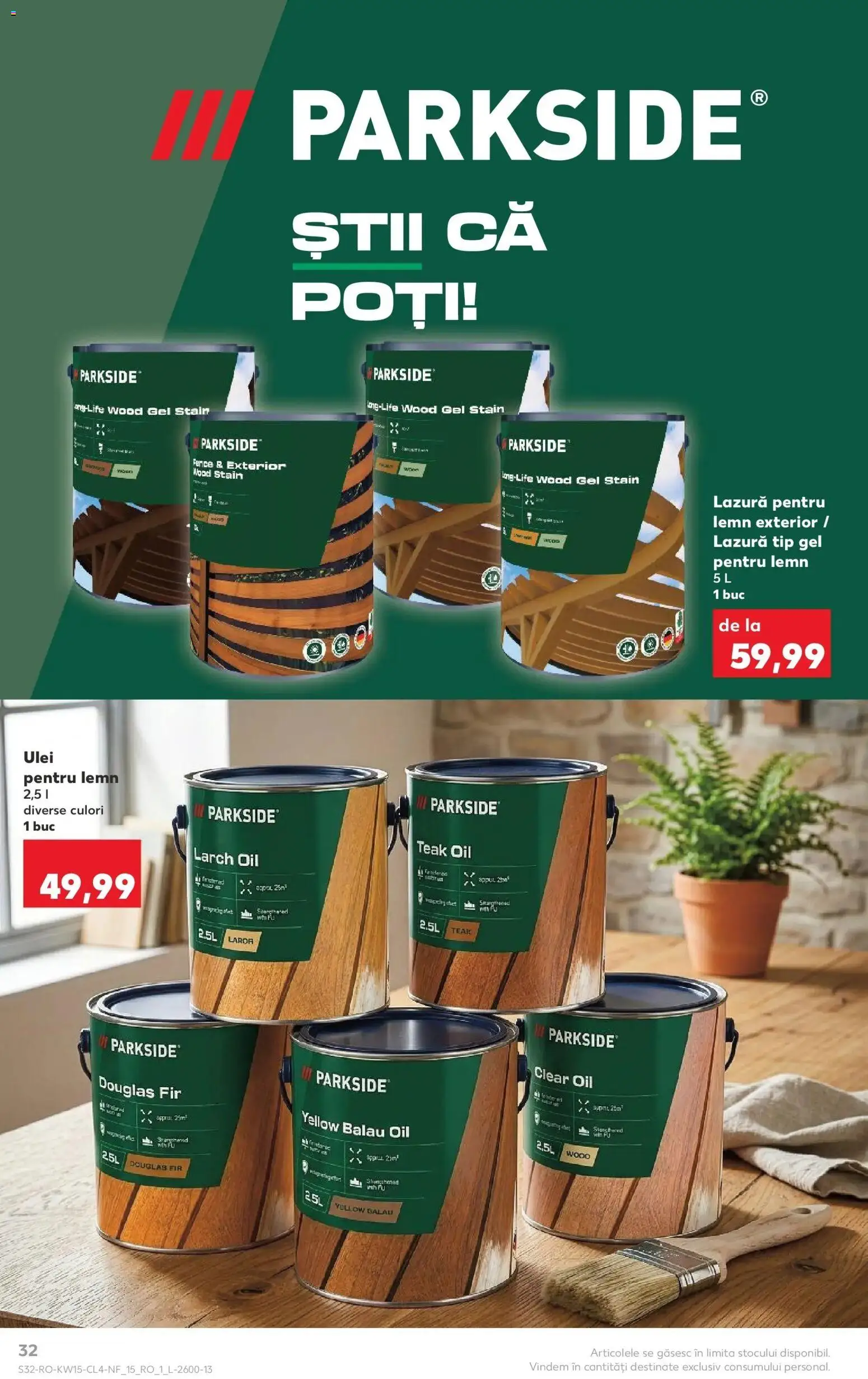 Noul catalog Kaufland – valabil de la 08.04.2026 | Pagină: 32 | Produse: Ulei, Lazură
