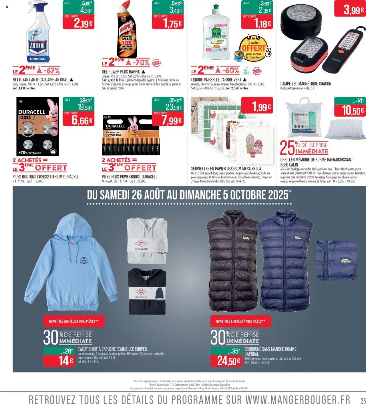  | Page: 25 | Produits: lampe LED, Enveloppe, Liquide vaisselle, Oreiller