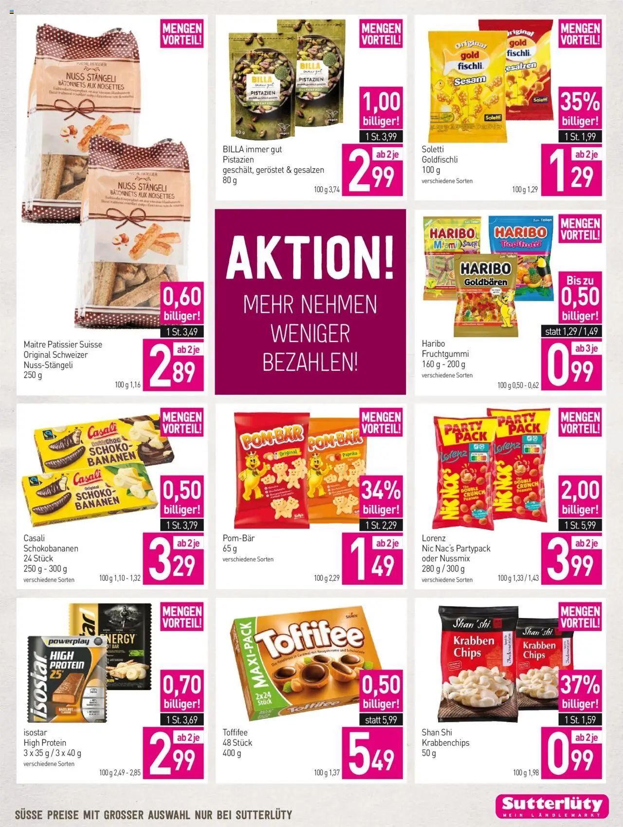 Sutterlüty Flugblatt gültig ab 07.08.2025 | Seite: 17 | Produkte: Chips, Schokolade, Bananen