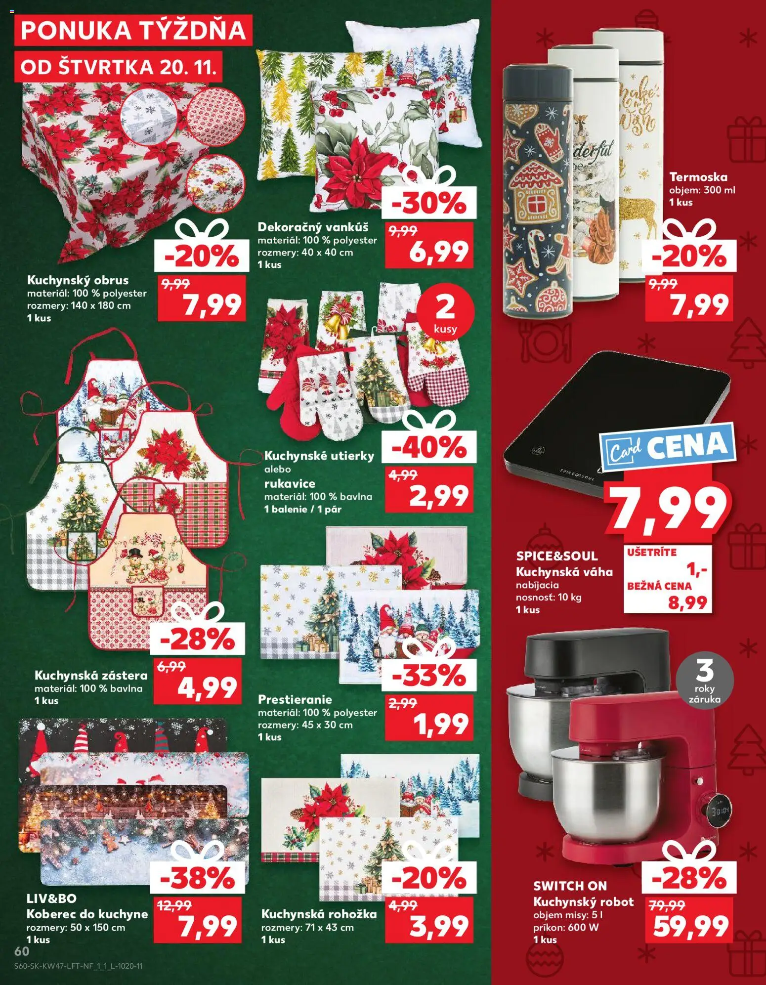 Nové Kaufland akcie – leták je platný od 20.11.2025 | Strana: 60 | Produkty: Rohožka, Vankúš, Koberec do kuchyne, Koberec