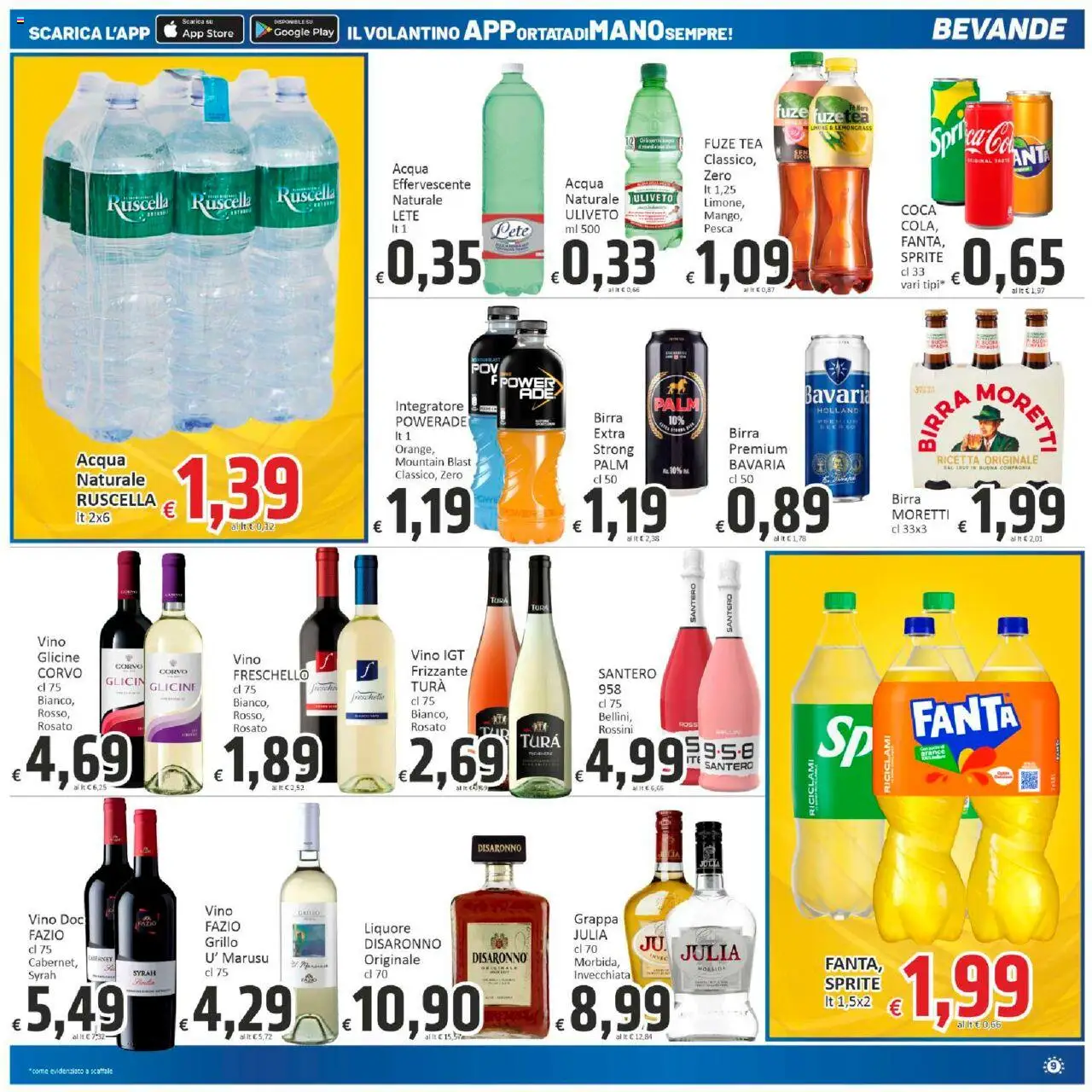 Volantino Paghi Poco del 10.10.2025 | Pagina: 9 | Prodotti: Vino, Pesca, Fanta, Liquore